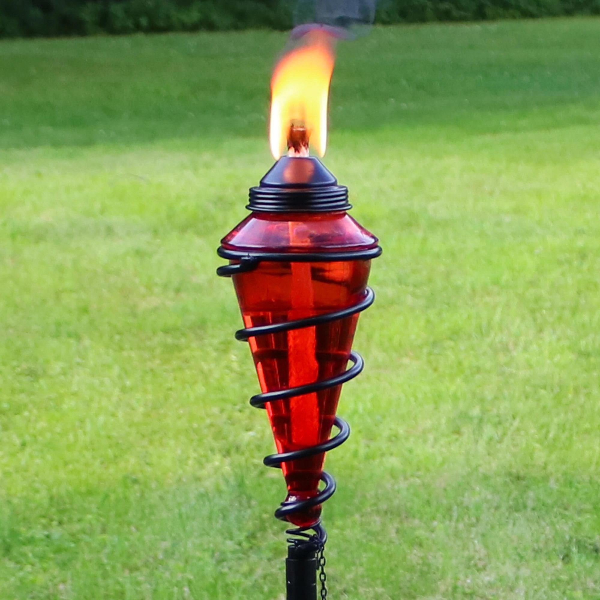 Torch Decor Sunnydaze Decor, Swirl Patio and Lawn Torch - Red 2PK, Color Red ...