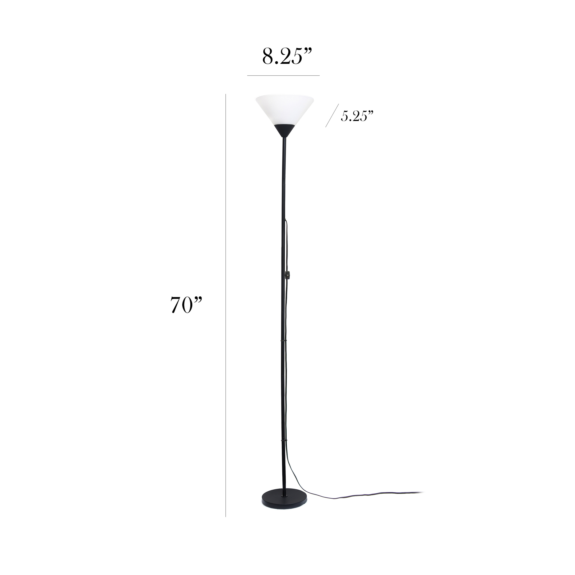 Simple Designs, 1 Light Stick Torchiere Floor Lamp, Power Source Corded