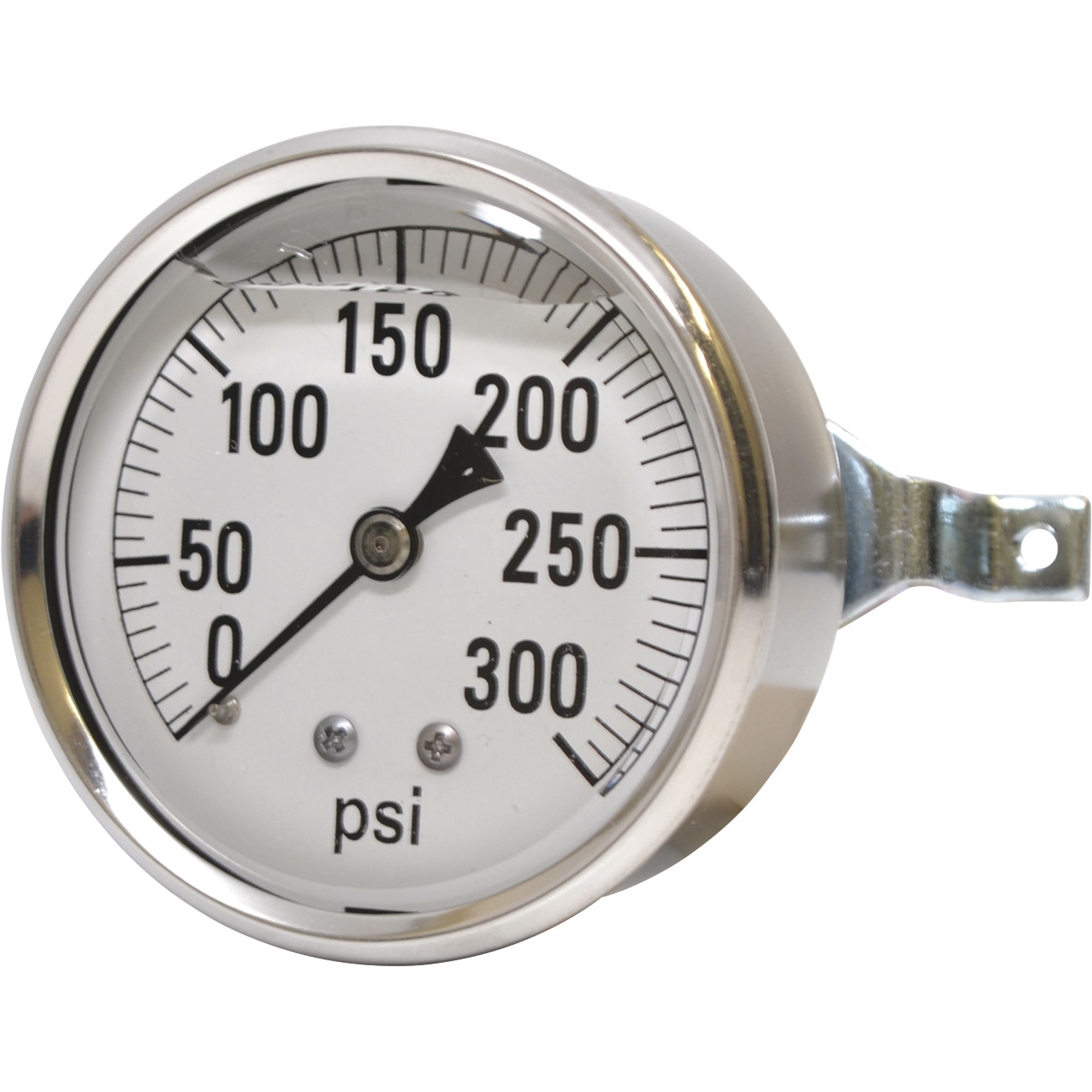 Valley Industries, 2.5in. Panel Mt Gauge 300PSI, Case Material Stainless Steel, Min. Operating Pressure 0 PSI, Max. Operating Pressure 300 PSI, Model# 2441GXB300