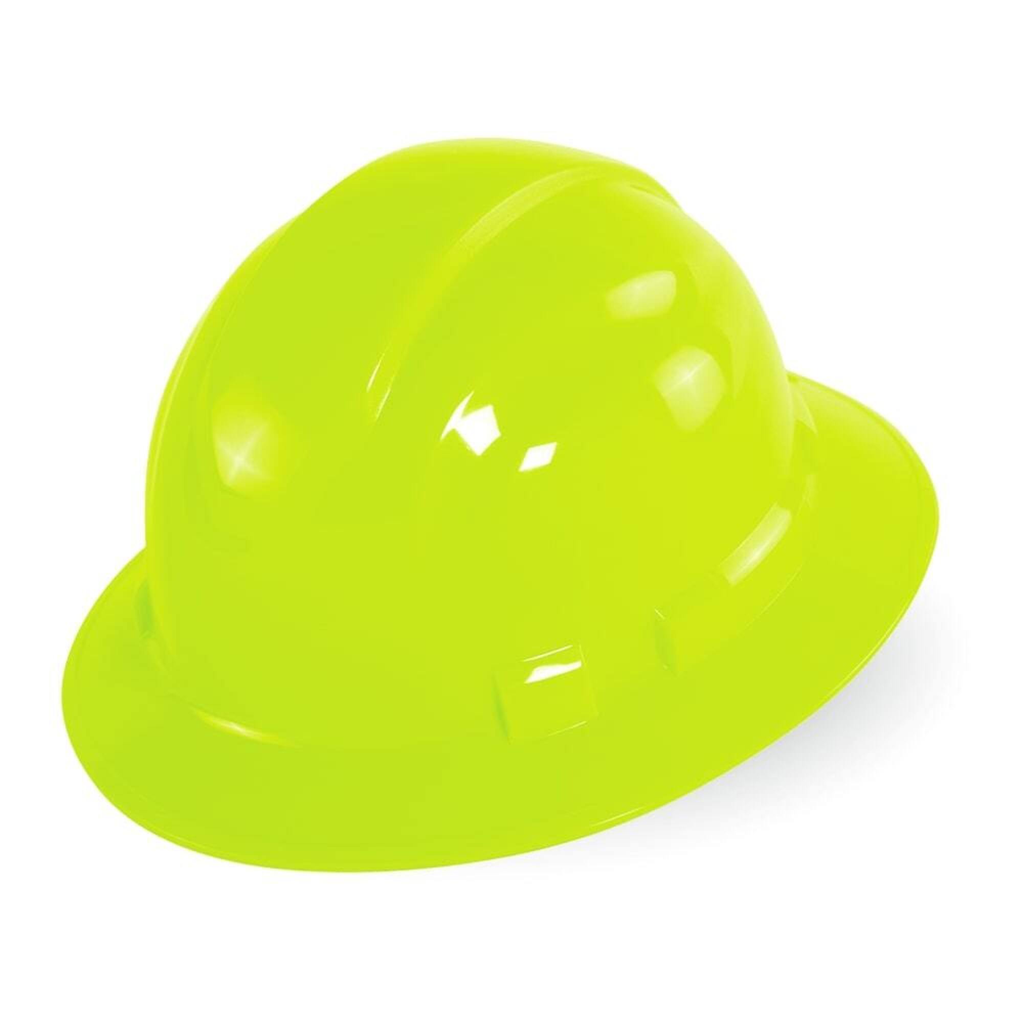 Bullhead Safety, Yellow/Green, Class E, Unvented, Full Brim Style, Hard Hat, Model# HH-F1-YG