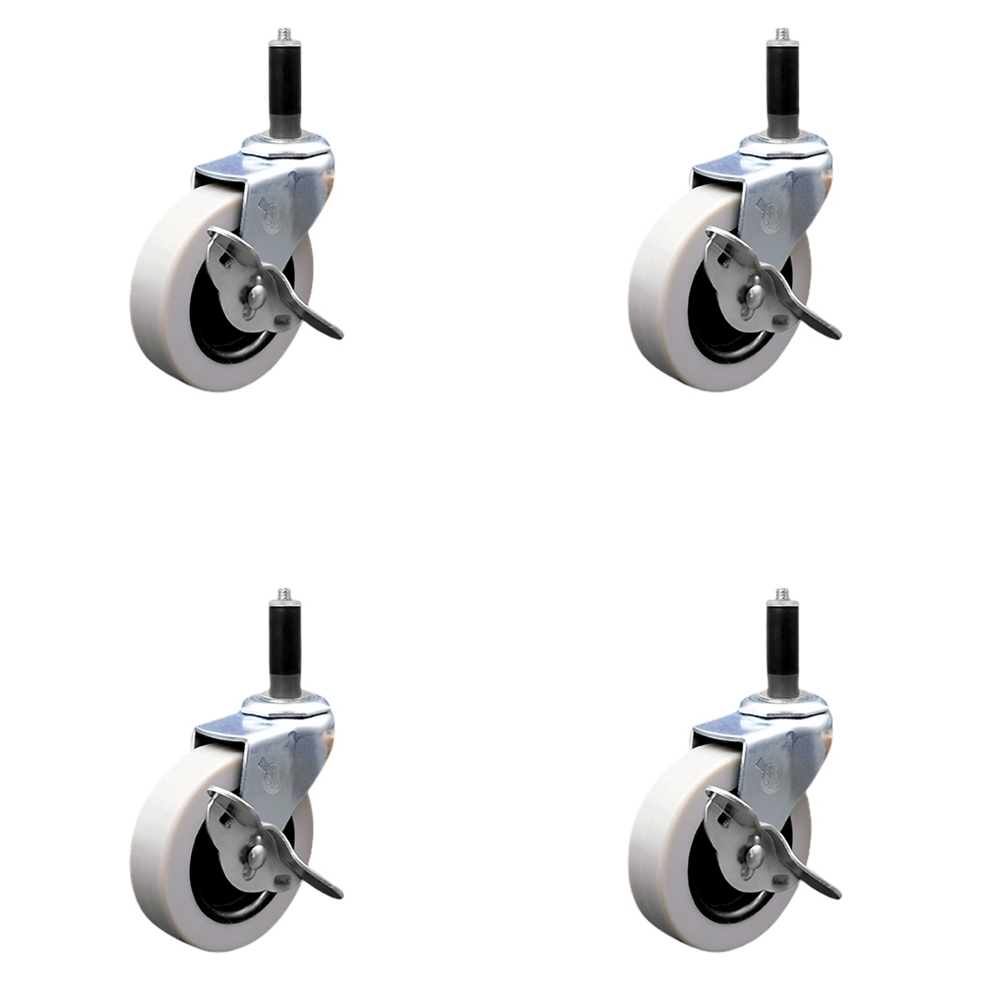 Service Caster, 3in. Stem Casters, Wheel Diameter 3 in, Caster Type Swivel, Package (qty.) 4, Model# SCC-EX05S310-TPRS-SLB-1-4
