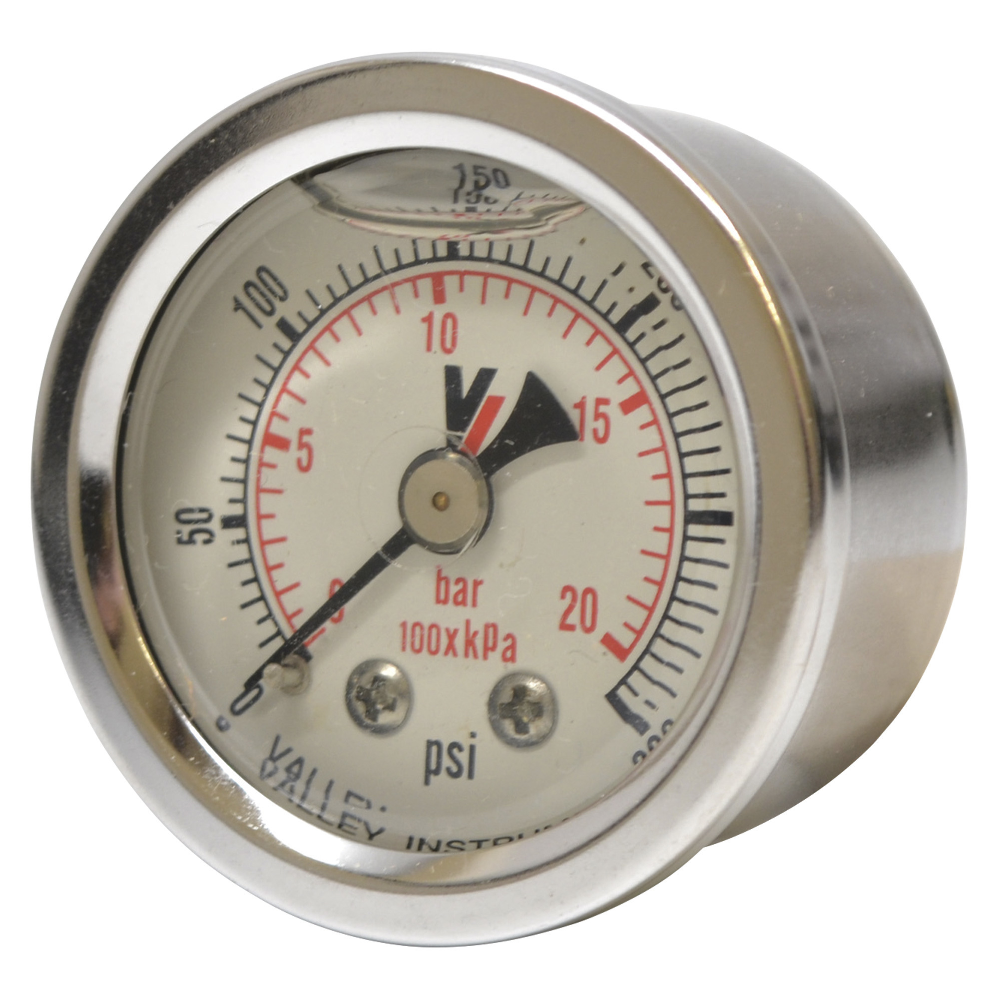 Valley Industries, 1.5in. Back Mt Gauge 300PSI, Case Material Stainless Steel, Min. Operating Pressure 0 PSI, Max. Operating Pressure 300 PSI, Model# 0240GXB300