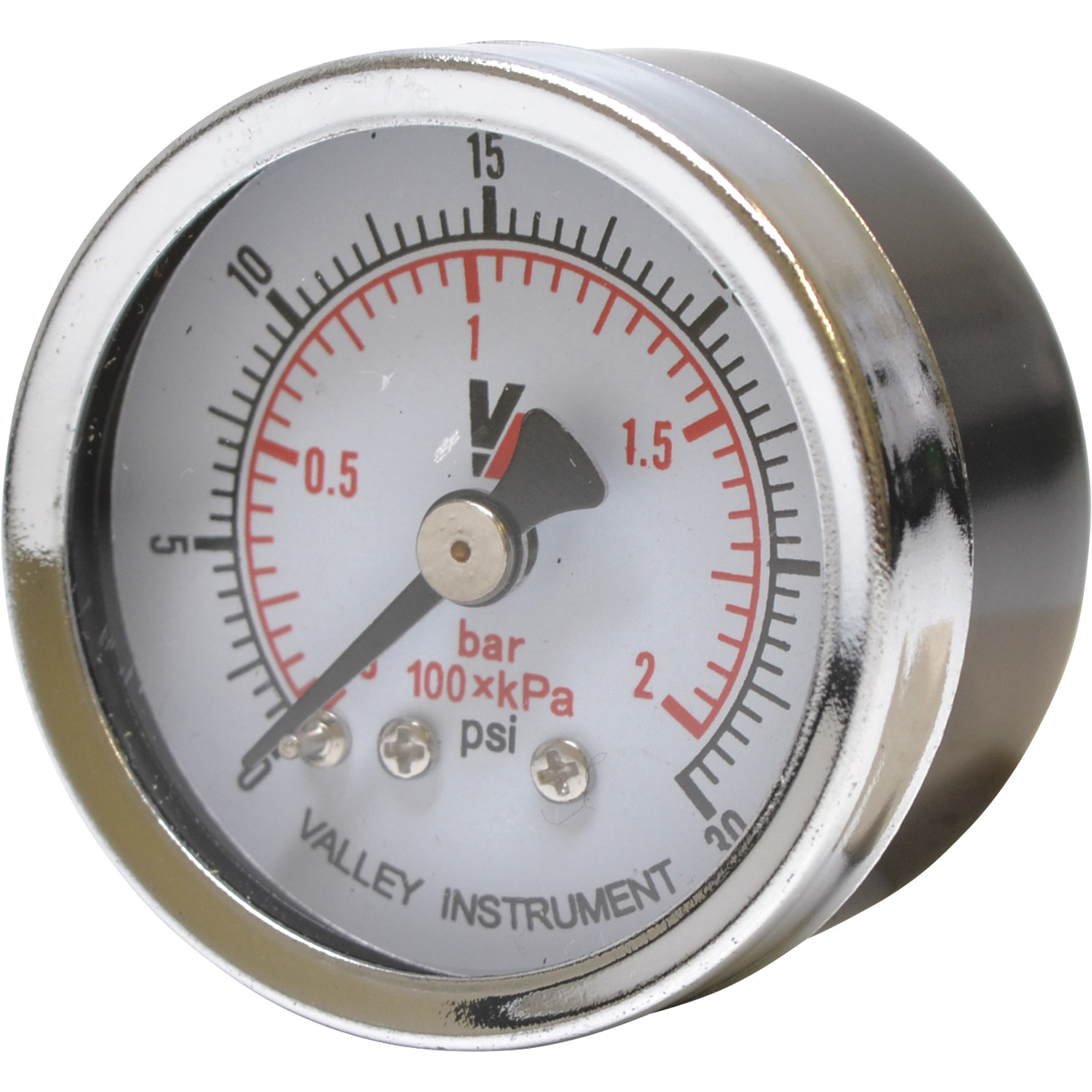 Valley Industries, 20 Series 1.5in. 30 PSI Gauge - Dual Scale, Back Mount, Dry, Model# 0220DSB30