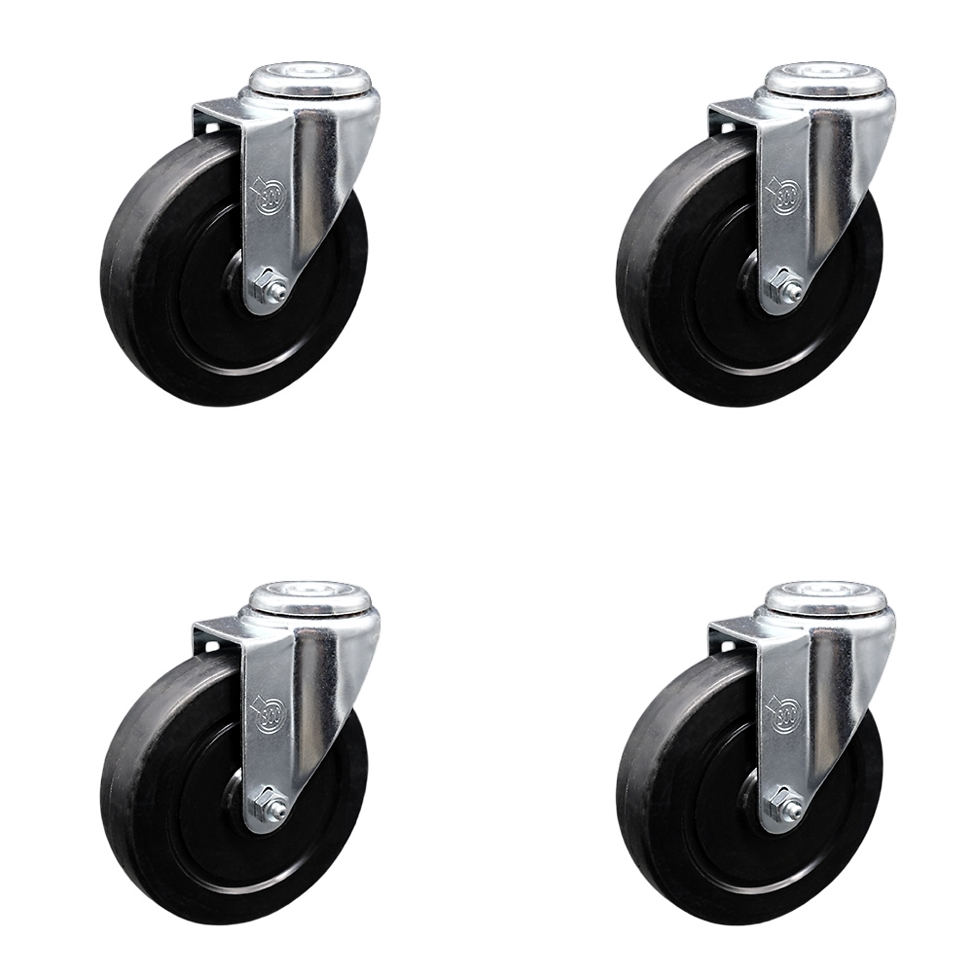 Service Caster, 5in. x 1 1/4in. Stem Casters, Wheel Diameter 5 in, Caster Type Swivel, Package (qty.) 4, Model# SCC-BH20S514-SRS-4