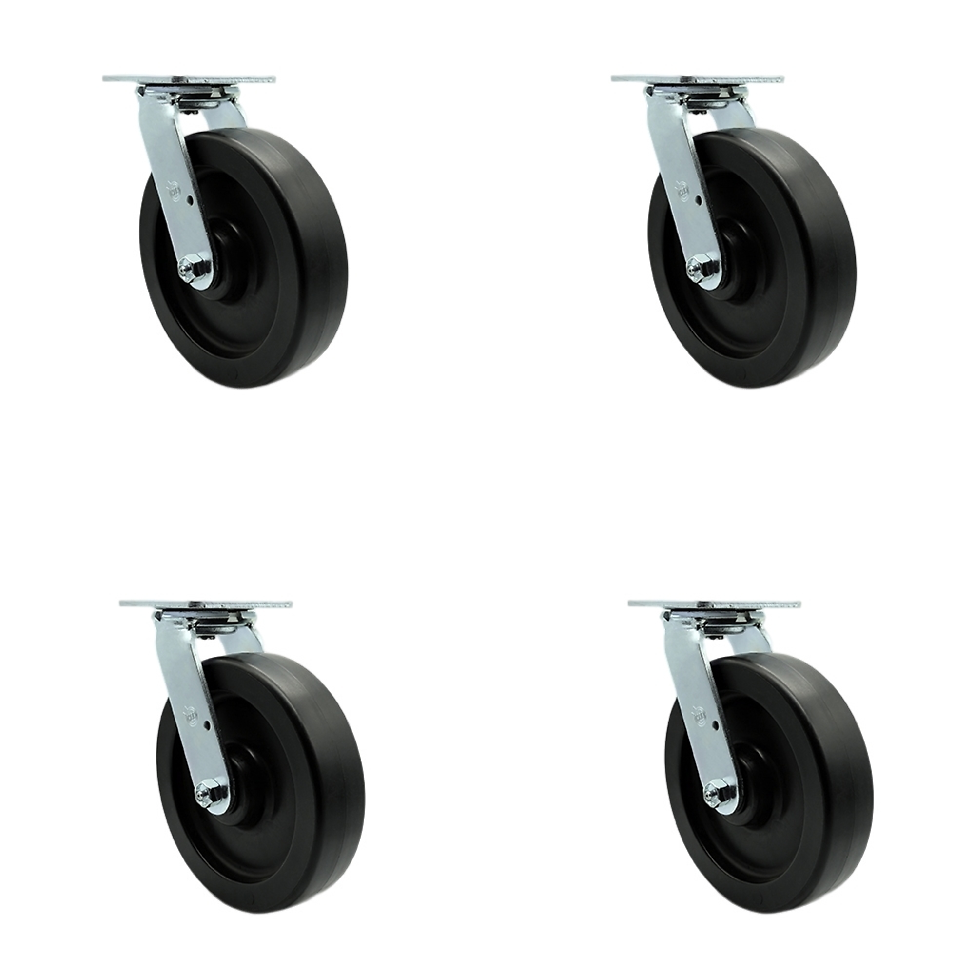 Service Caster, 8in. x 2in. Plate Casters, Wheel Diameter 8 in, Caster ...
