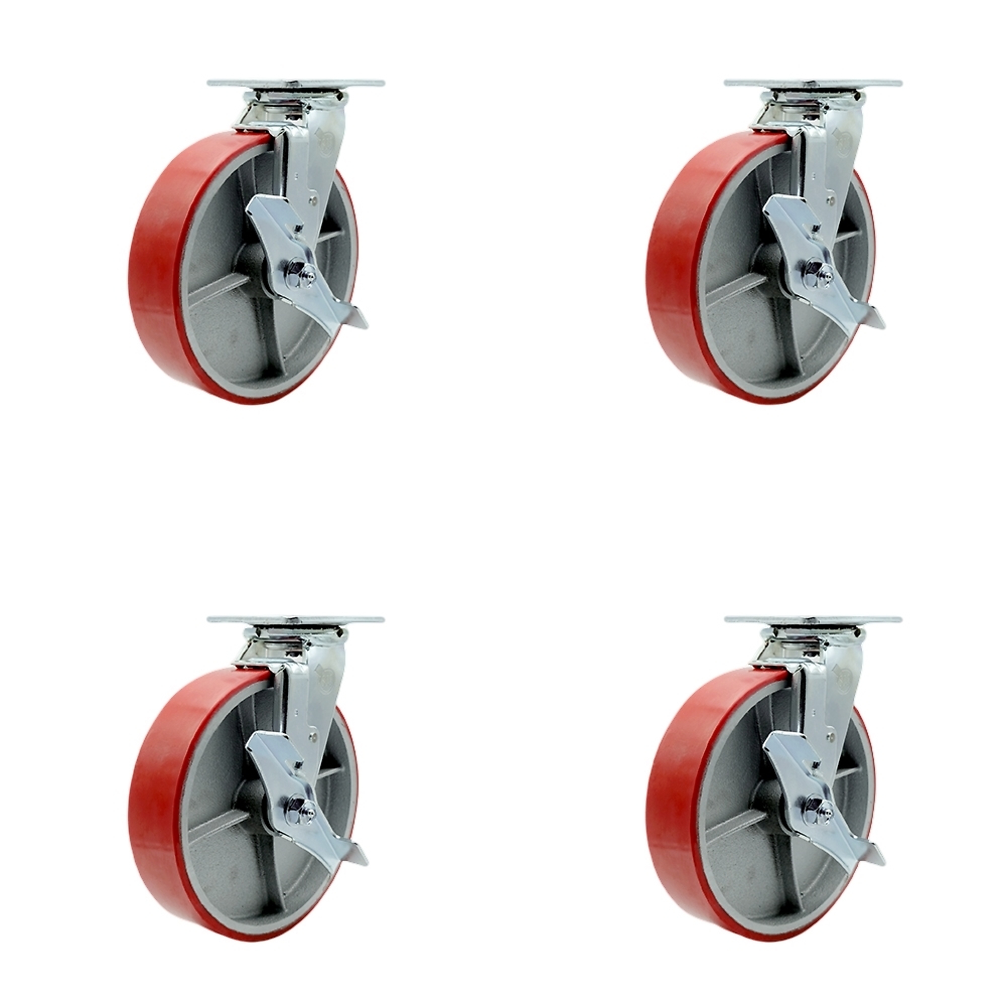 Service Caster, 8in. x 2in. Plate Casters, Wheel Diameter 8 in, Caster ...