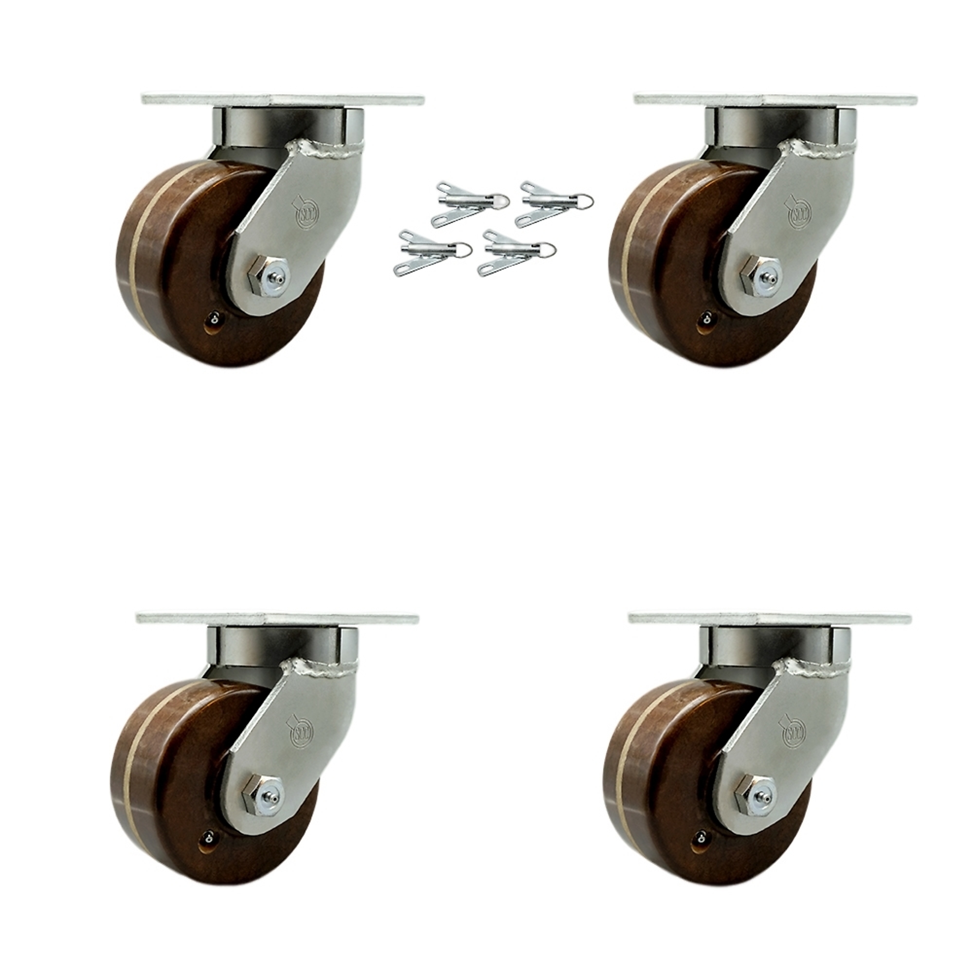 Service Caster, 6in. x 3in. Plate Casters, Wheel Diameter 6 in, Caster ...