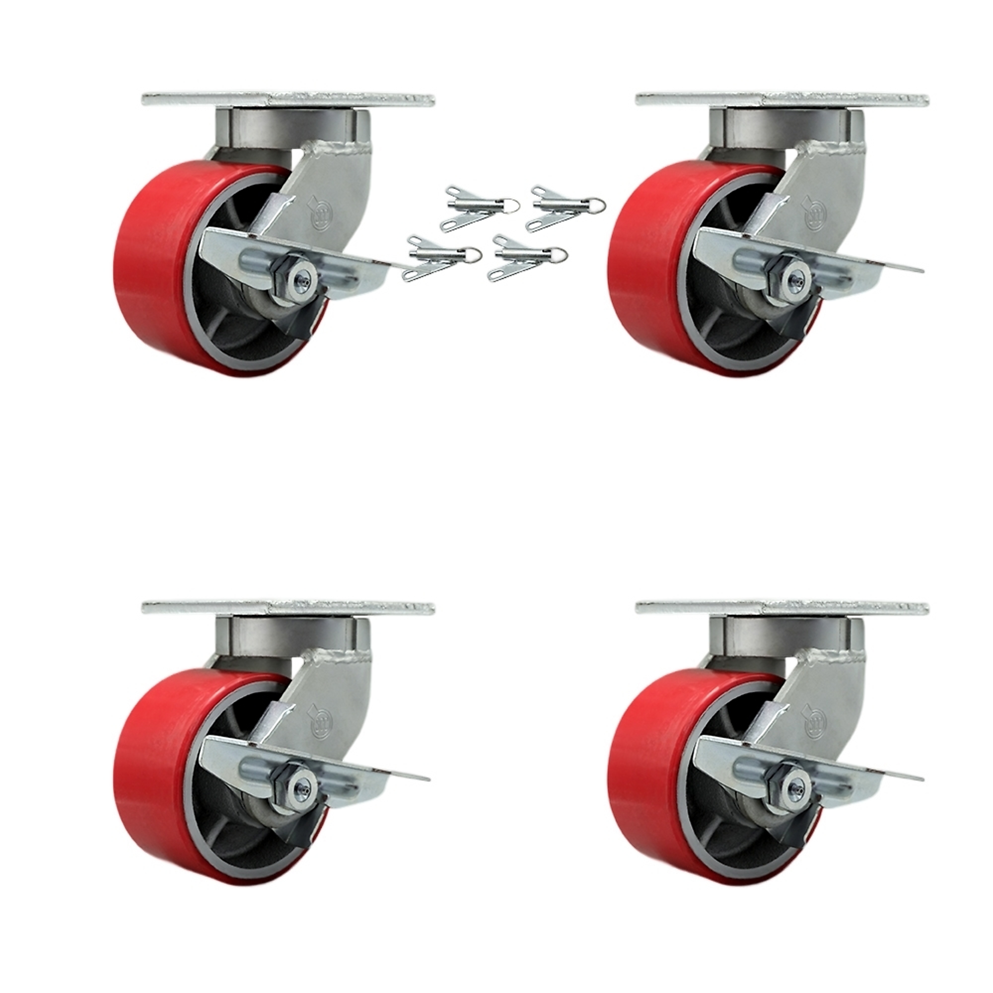 Service Caster, 6in. x 3in. Plate Casters, Wheel Diameter 6 in, Caster ...