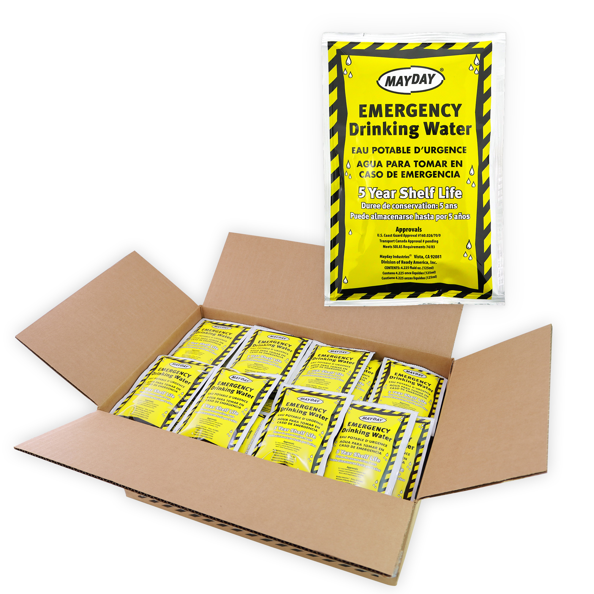 Ready America, Emergency Water Pounches 100 Pack, Pieces (qty.) 100 Model# 73011