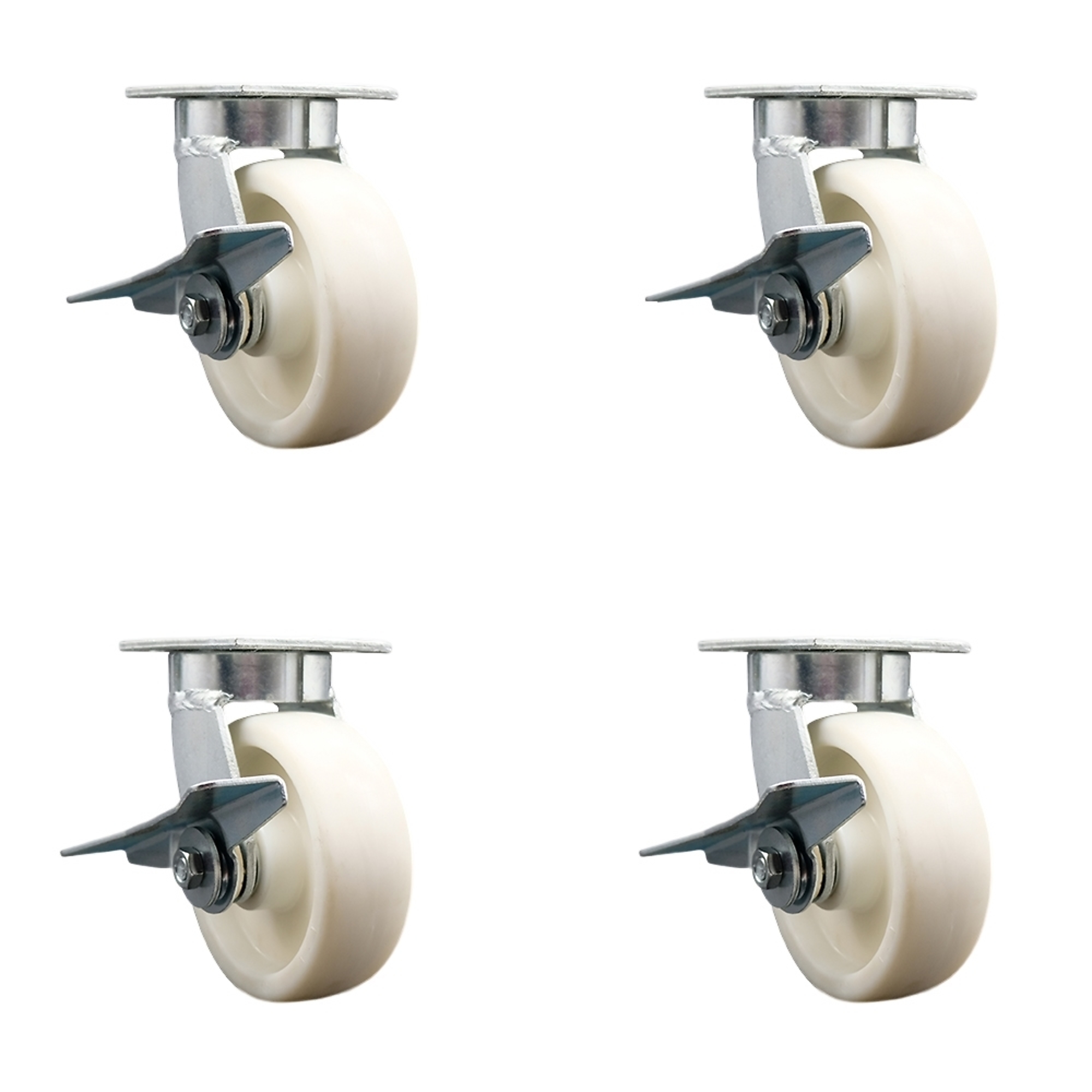 Service Caster, 6in. x 2in. Plate Casters, Wheel Diameter 6 in, Caster Type Swivel, Package (qty.) 4, Model# SCC-KP30S620-NYR-SLB-BSL-4