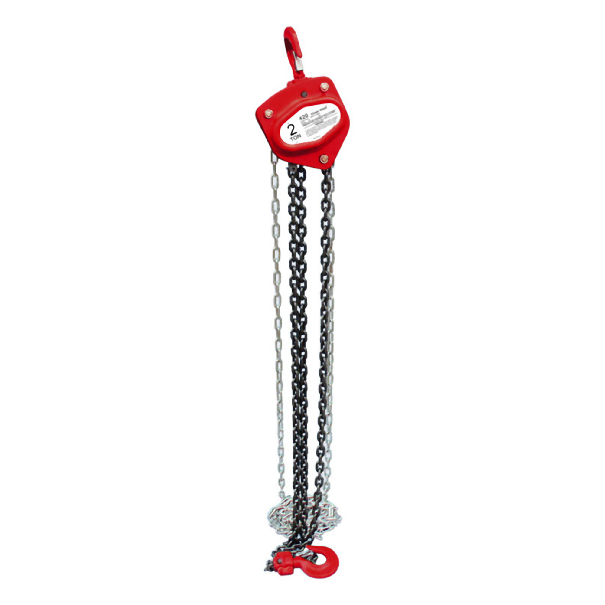American Power Pull, 2 ton chain block, Power Source Manual Gear, Capacity 4000 lb, Lift Height 10 ft, Model# 420