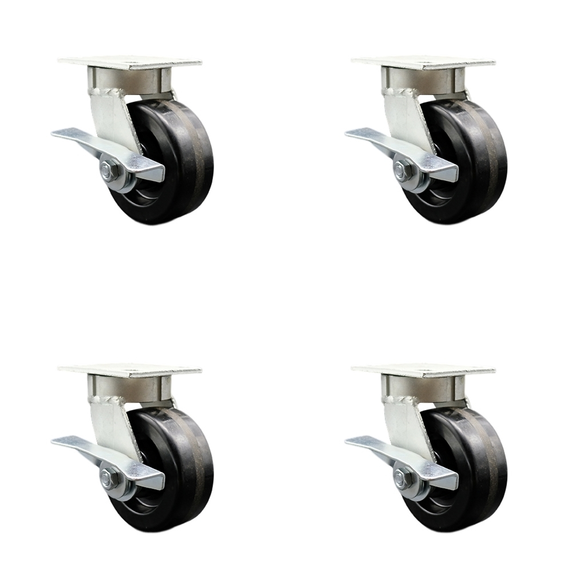 Service Caster, 5in. x 2in. Plate Casters, Wheel Diameter 5 in, Caster ...