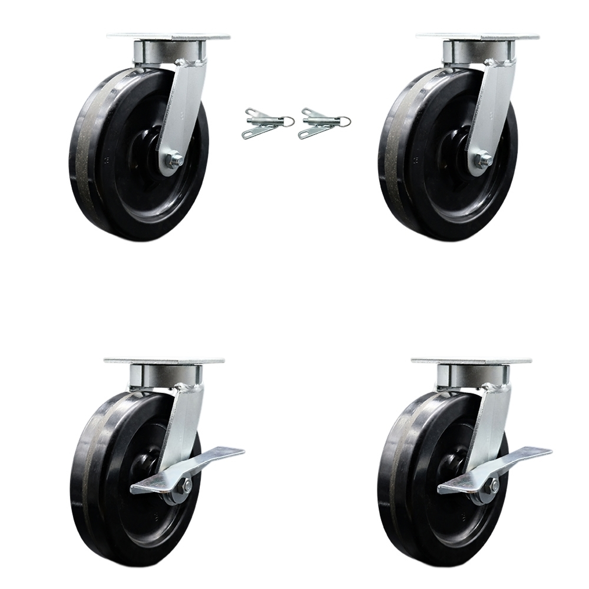 Service Caster, 8in. x 2in. Plate Casters, Wheel Diameter 8 in, Caster ...