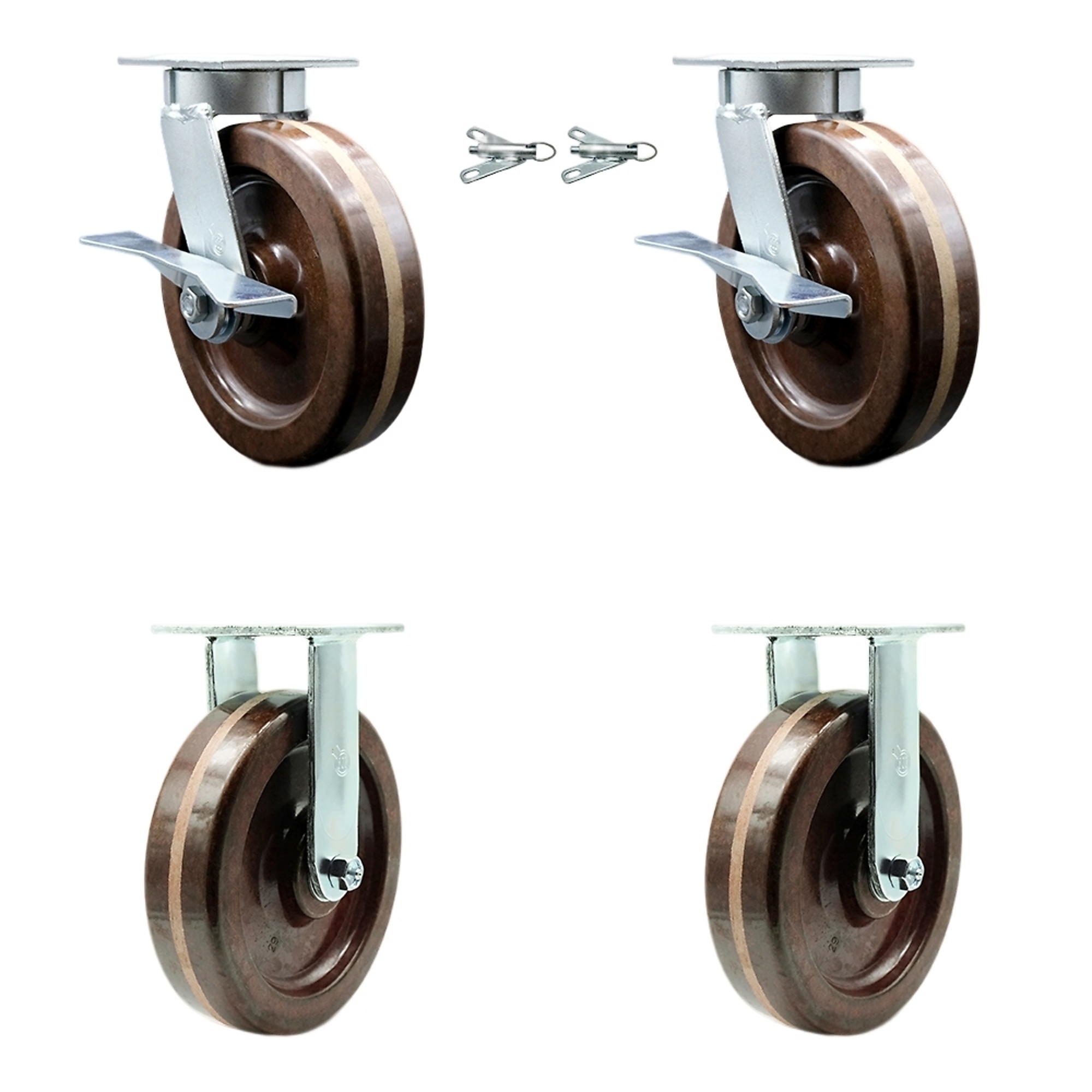 Service Caster, 8in. x 2in. Plate Casters, Wheel Diameter 8 in, Caster ...
