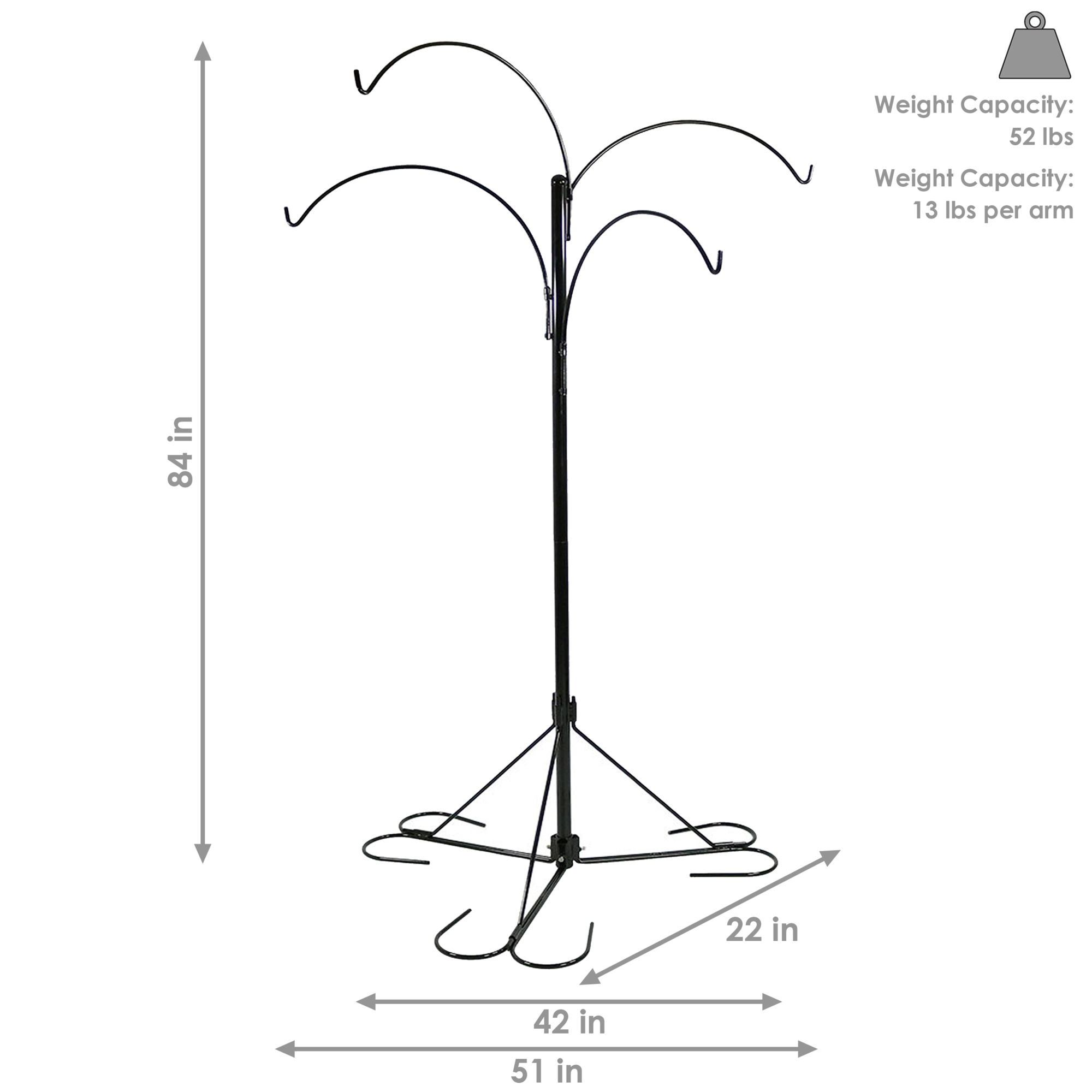 Sunnydaze Decor Metal Hanging Plant Stand - 84in., 4 Adjustable