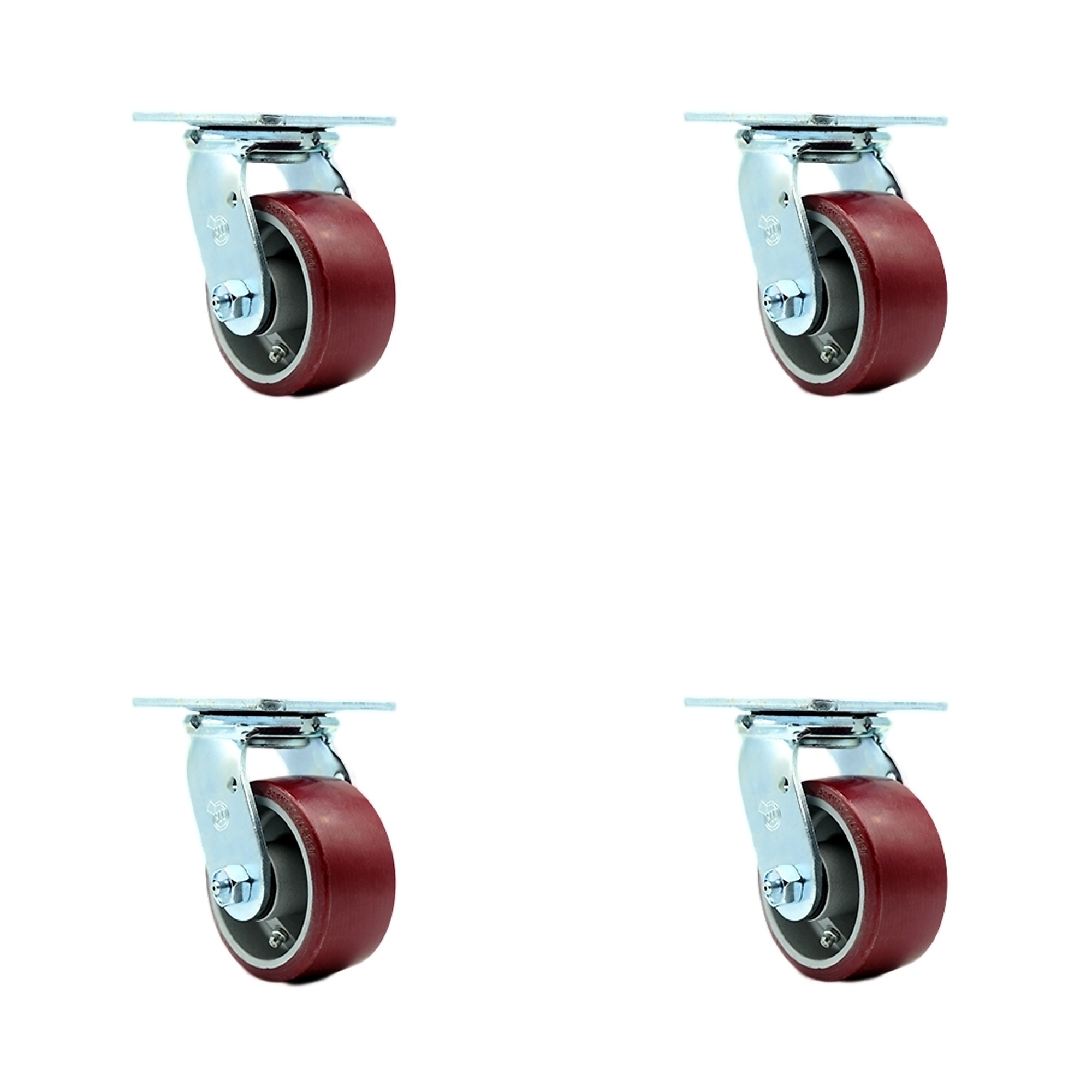 Service Caster, 4in. x 2in. Plate Casters, Wheel Diameter 4 in, Caster Type Swivel, Package (qty.) 4, Model# SCC-30CS420-PAB-BSL-4