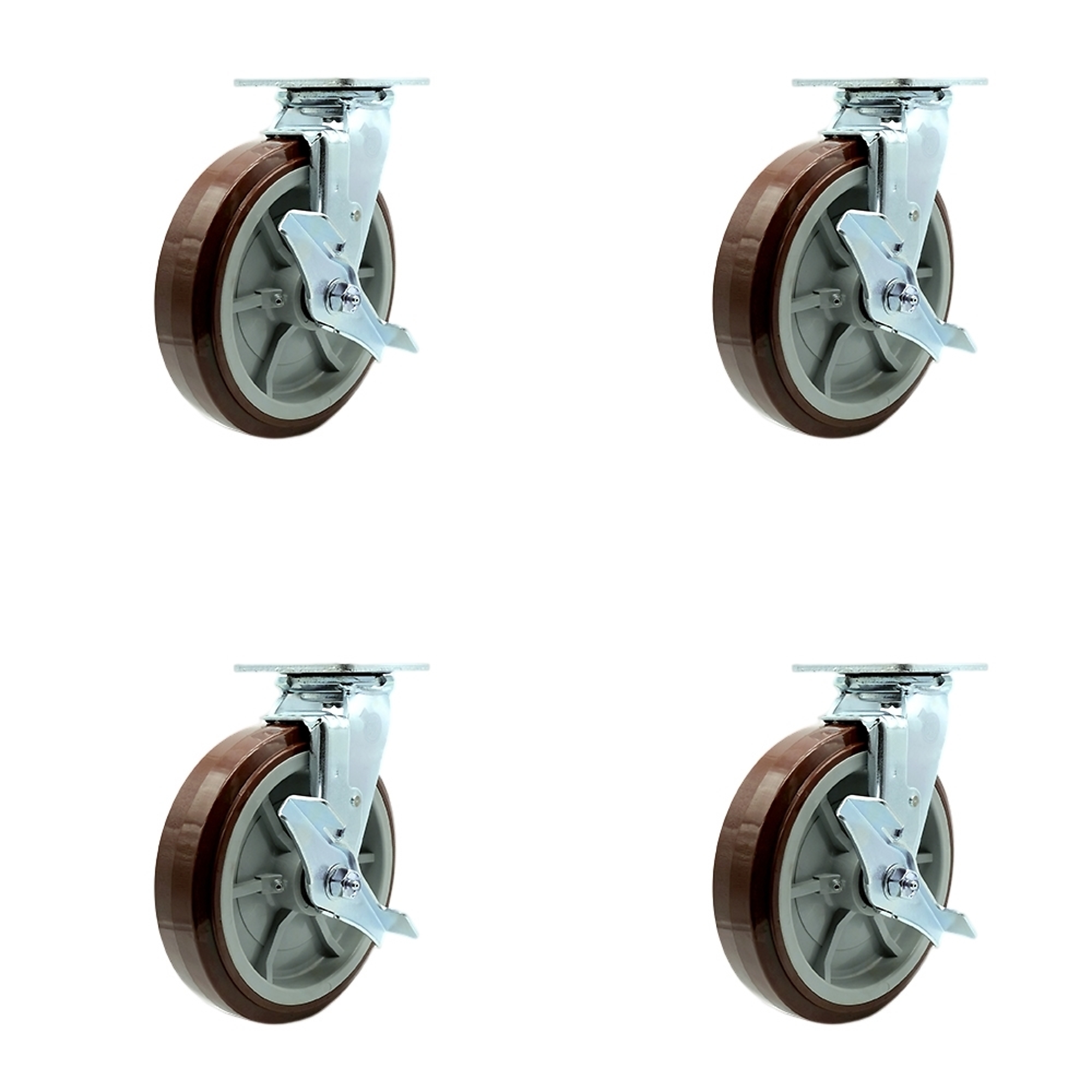 Service Caster, 8in. x 2in. Plate Casters, Wheel Diameter 8 in, Caster ...