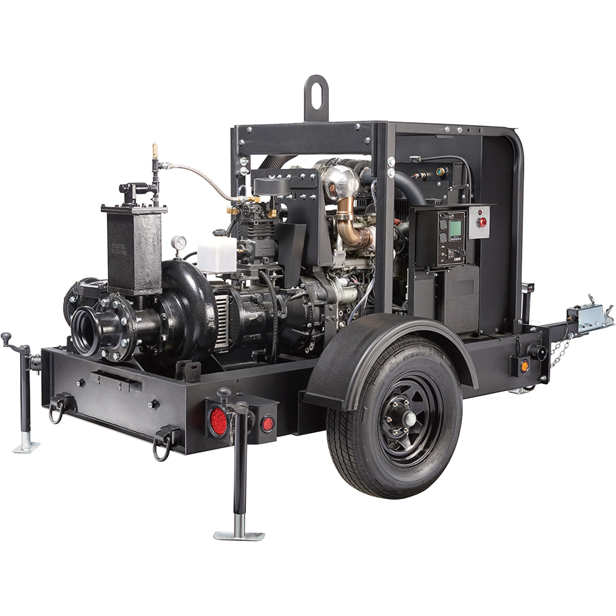 Generac Diesel Dry Prime Mobile Full Trash Pump — 1,450 GPM, 4in. Ports, Tier 4 Final Approved, Model# 6964