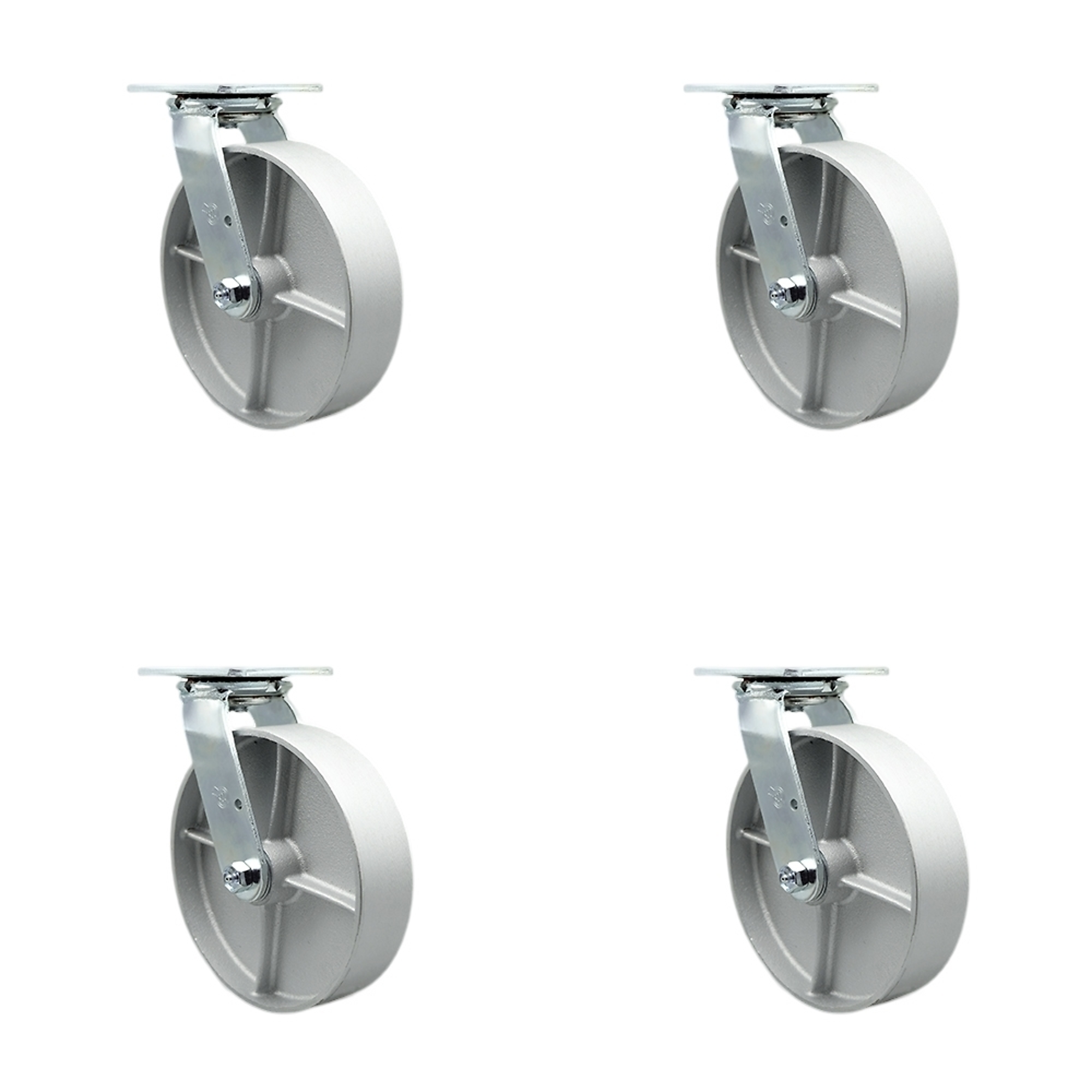 Service Caster, 8in. x 2in. Plate Casters, Wheel Diameter 8 in, Caster ...