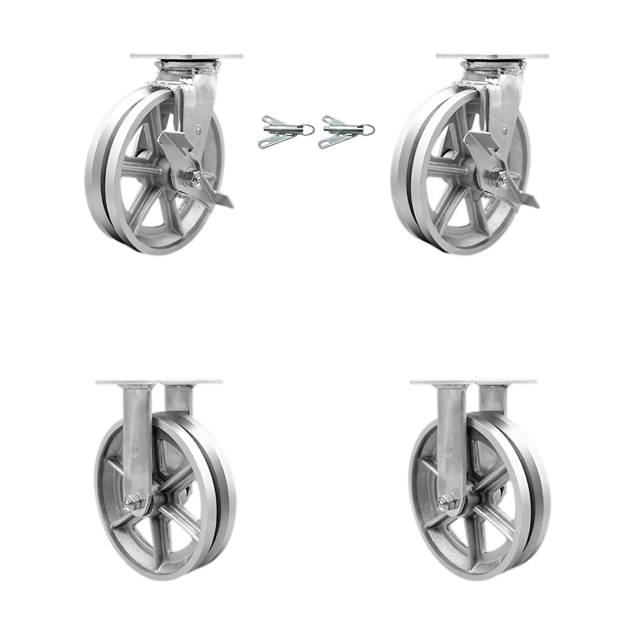 Service Caster, 8in. x 2in. Plate Casters, Wheel Diameter 8 in, Caster ...