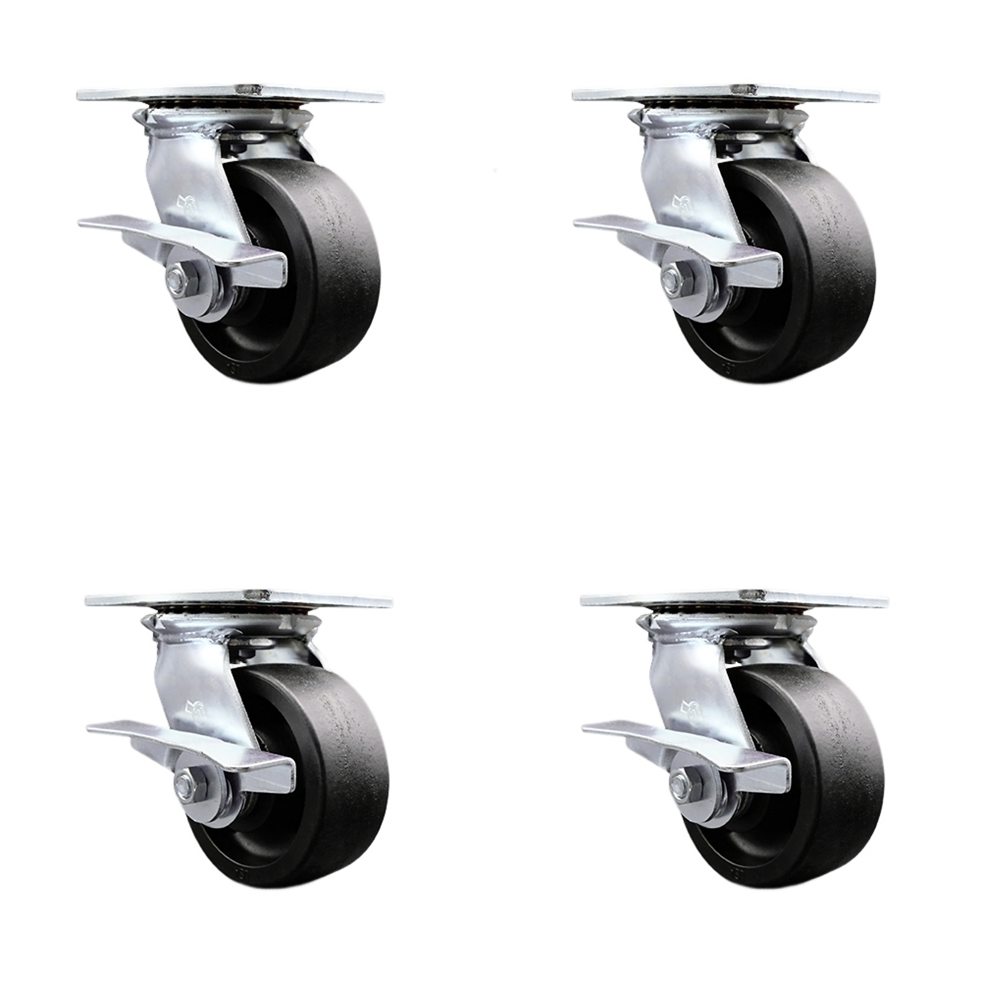 Service Caster, 5in. x 2in. Plate Casters, Wheel Diameter 5 in, Caster ...