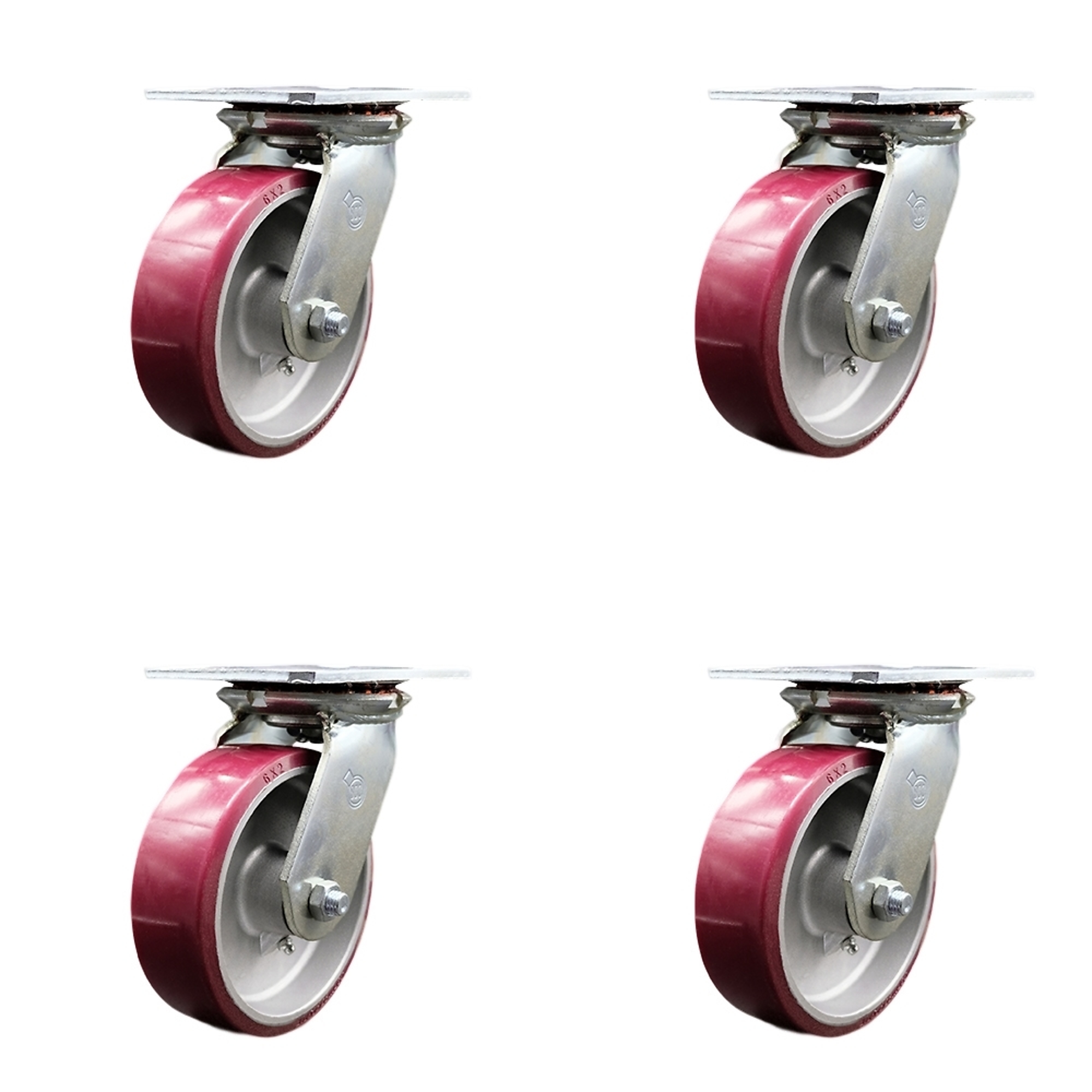 Service Caster, 6in. x 2in. Plate Casters, Wheel Diameter 6 in, Caster ...