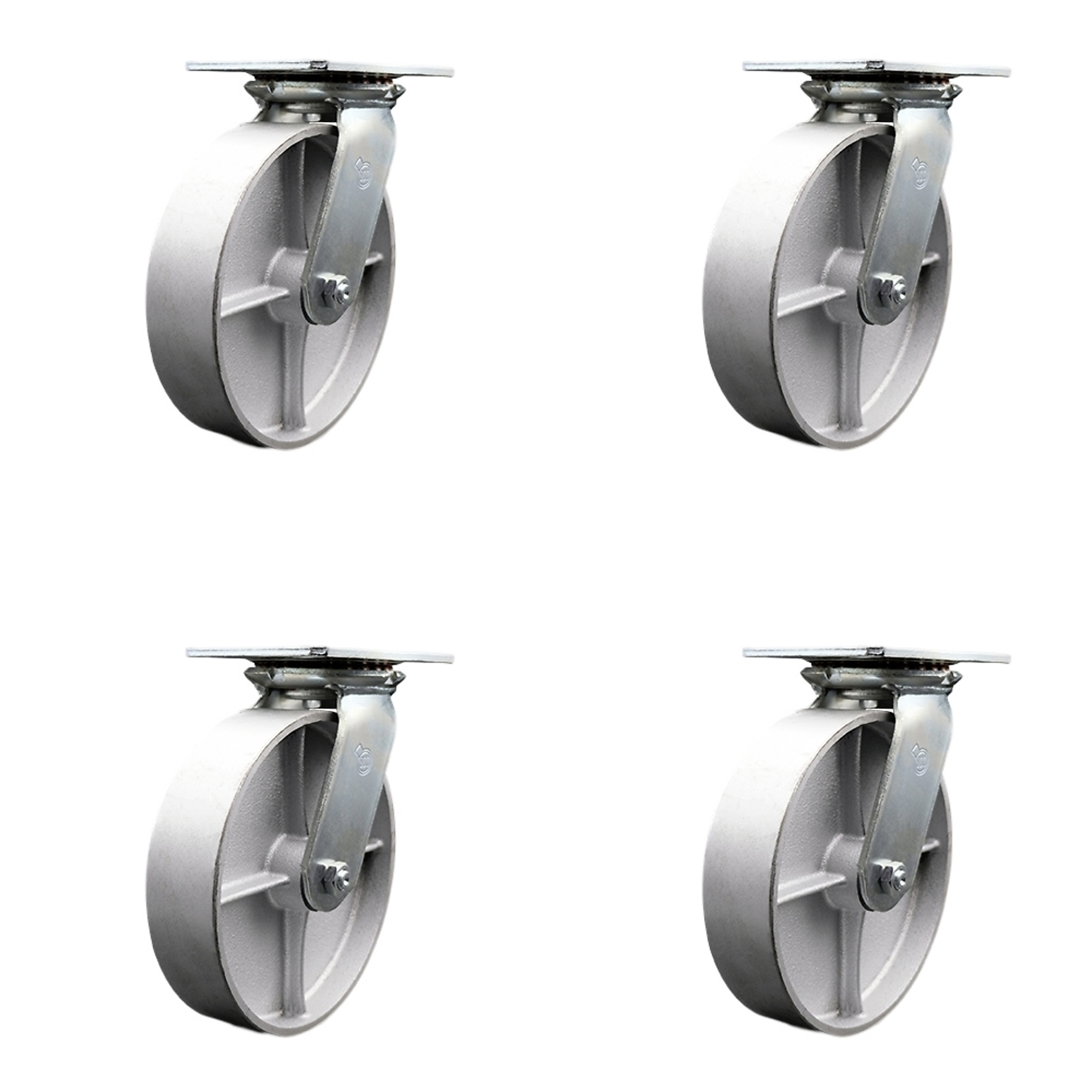 Service Caster, 8in. x 2in. Plate Casters, Wheel Diameter 8 in, Caster Type Swivel, Package (qty.) 4, Model# SCC-35S820-SSR-BSL-4