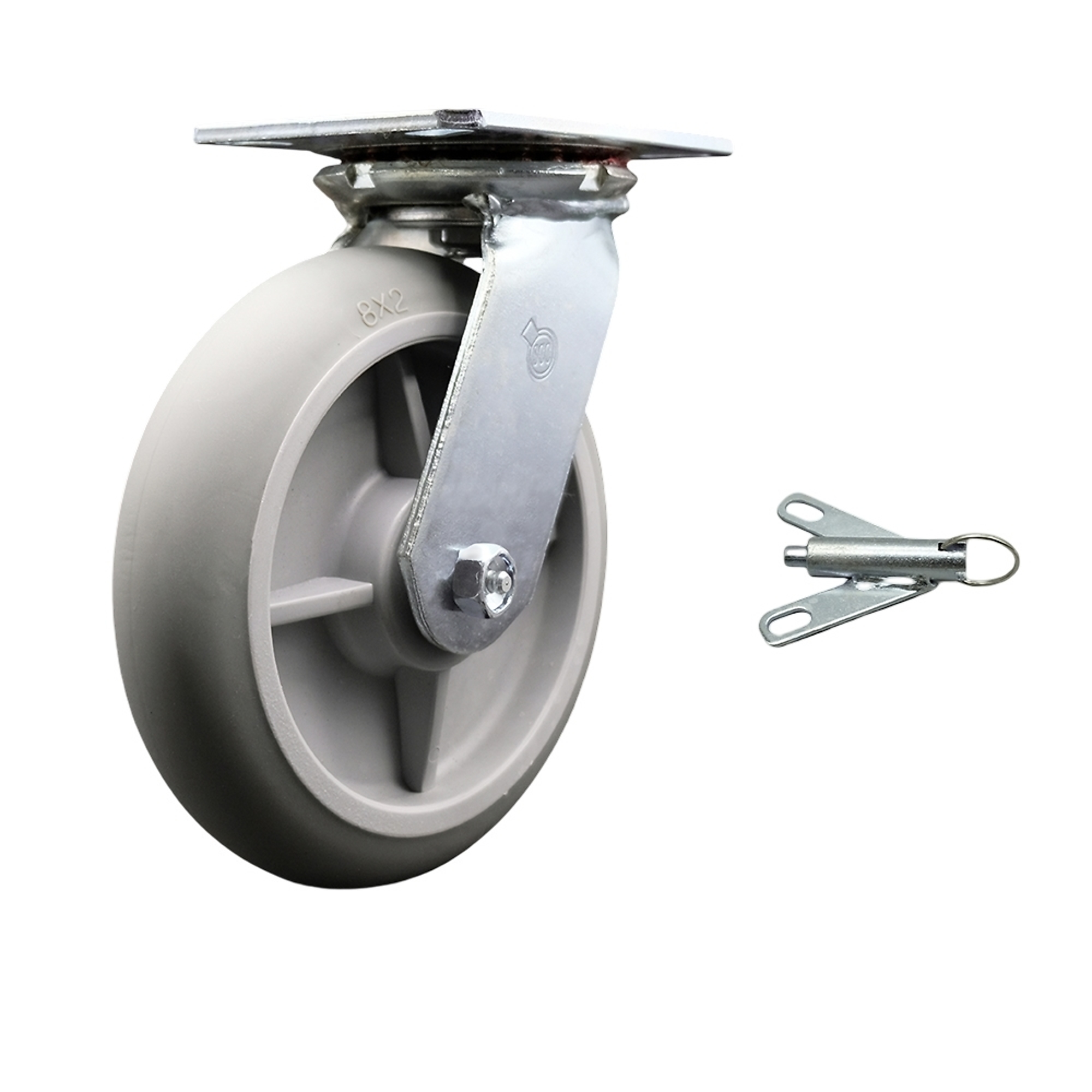 Service Caster, 8in. x 2in. Plate Caster, Wheel Diameter 8 in, Caster ...