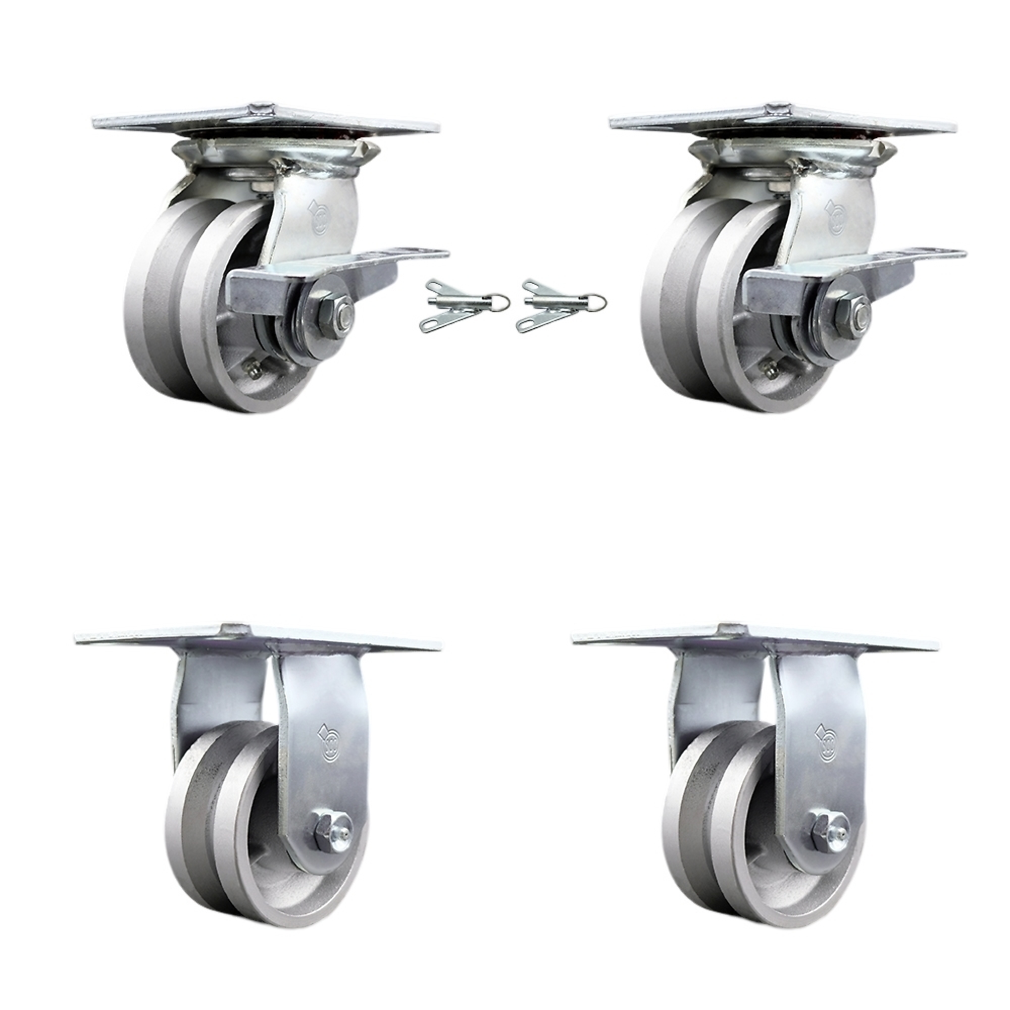 Service Caster, 4in. x 2in. Plate Casters, Wheel Diameter 4 in, Caster ...