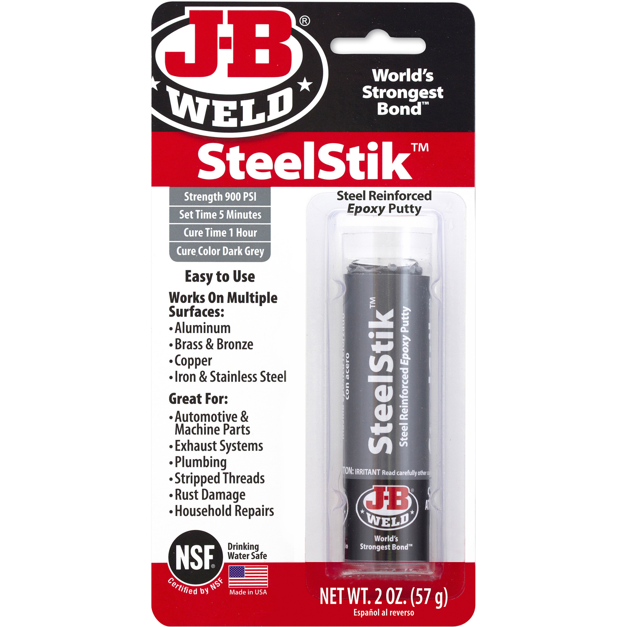 J-B Weld SteelStik Epoxy Putty, 2-Oz. Tube | Northern Tool