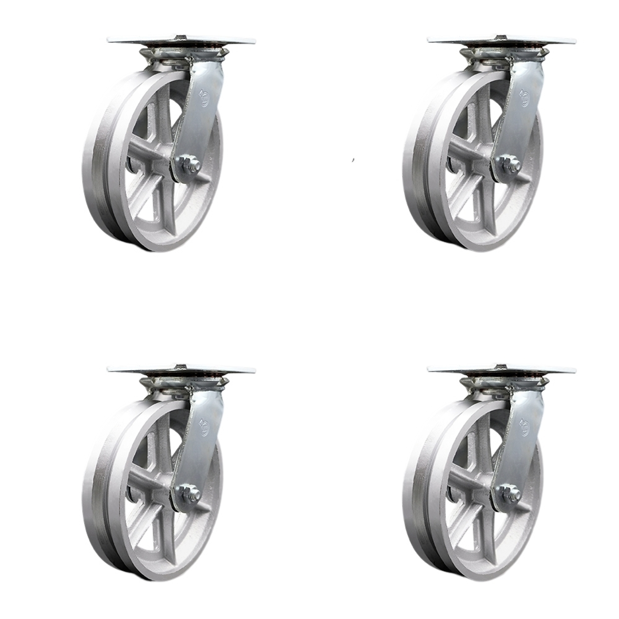 Service Caster, 8in. x 2in. Plate Casters, Wheel Diameter 8 in, Caster Type Swivel, Package (qty.) 4, Model# SCC-35S820-VGB-BSL-4
