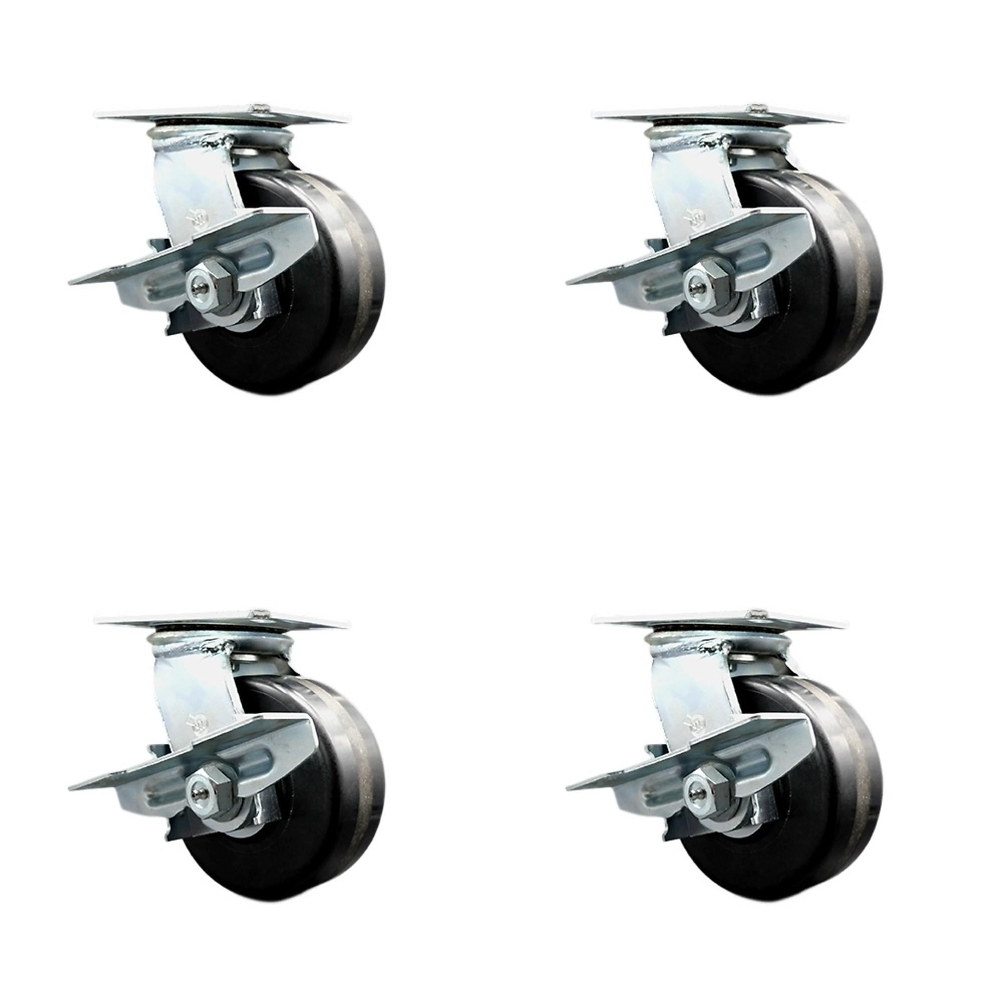 Service Caster, 6in. x 2.5in. Plate Casters, Wheel Diameter 6 in ...