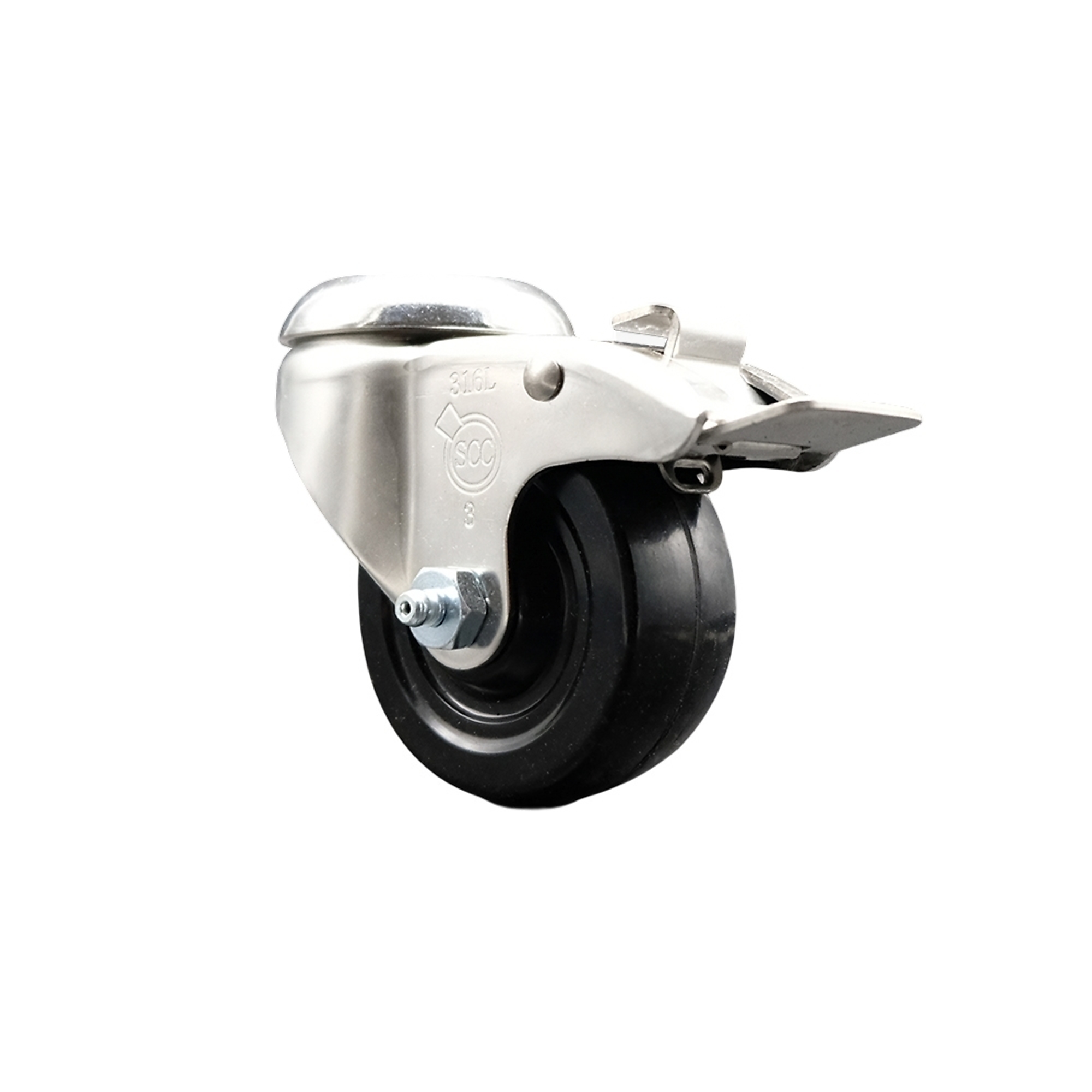 Service Caster, 3 1/2in. x 1 1/4in. Stem Caster, Wheel Diameter 3.5 in, Caster Type Swivel, Package (qty.) 1, Model# SCC-SS316BHTTL20S3514-SRS