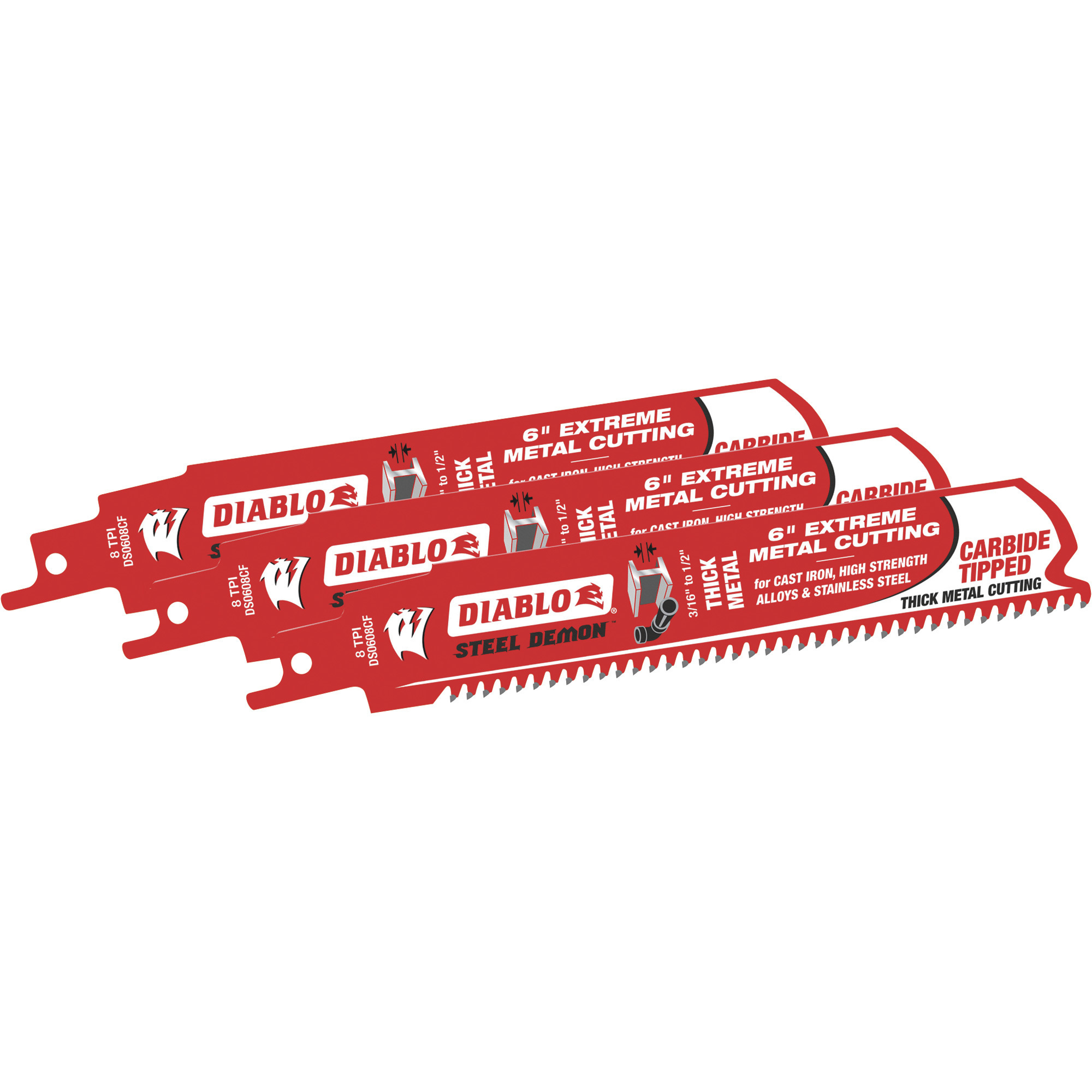 Diablo 9 in. 3 TPI Demo Carbide Reciprocating Saw Blades for Pruning and Clean Wood Cutting (5-Pack)