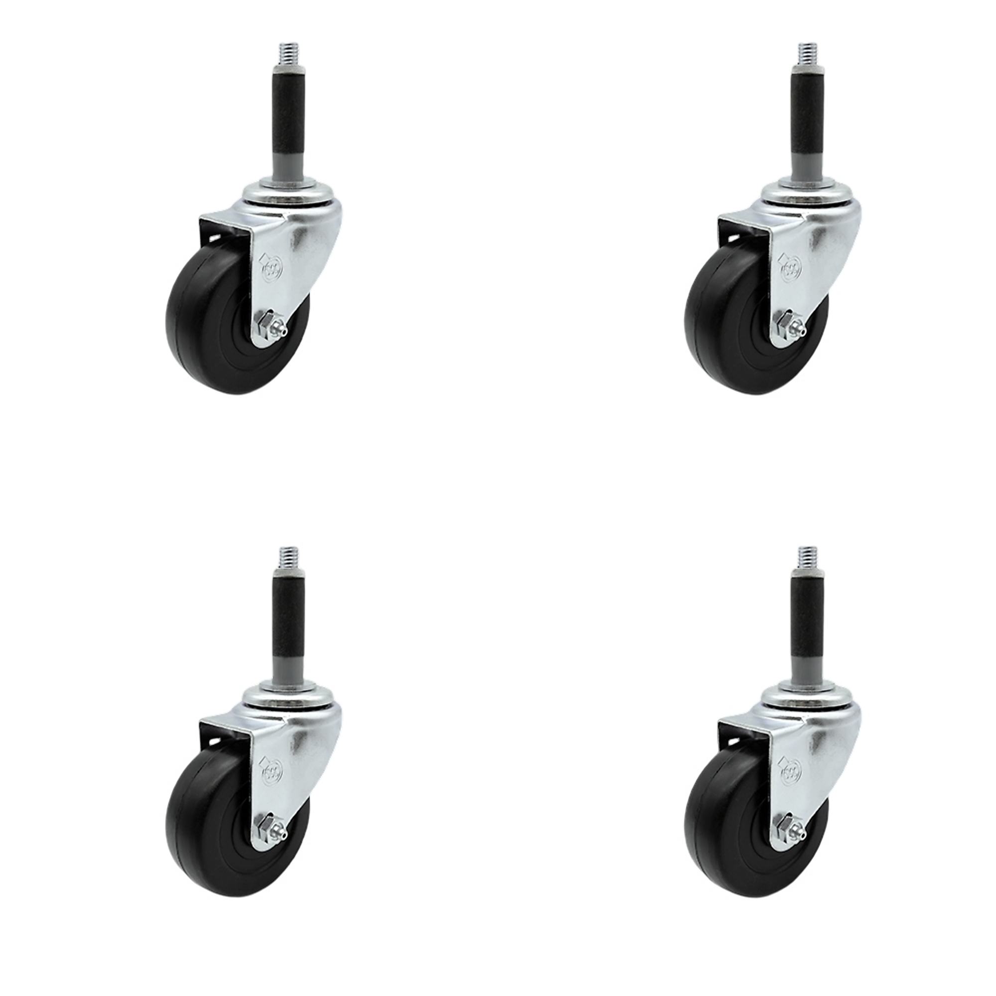 Service Caster, 3 1/2in. x 1 1/4in. Stem Casters, Wheel Diameter 3.5 in, Caster Type Swivel, Package (qty.) 4, Model# SCC-EX20S3514-HRS-MTG40-4