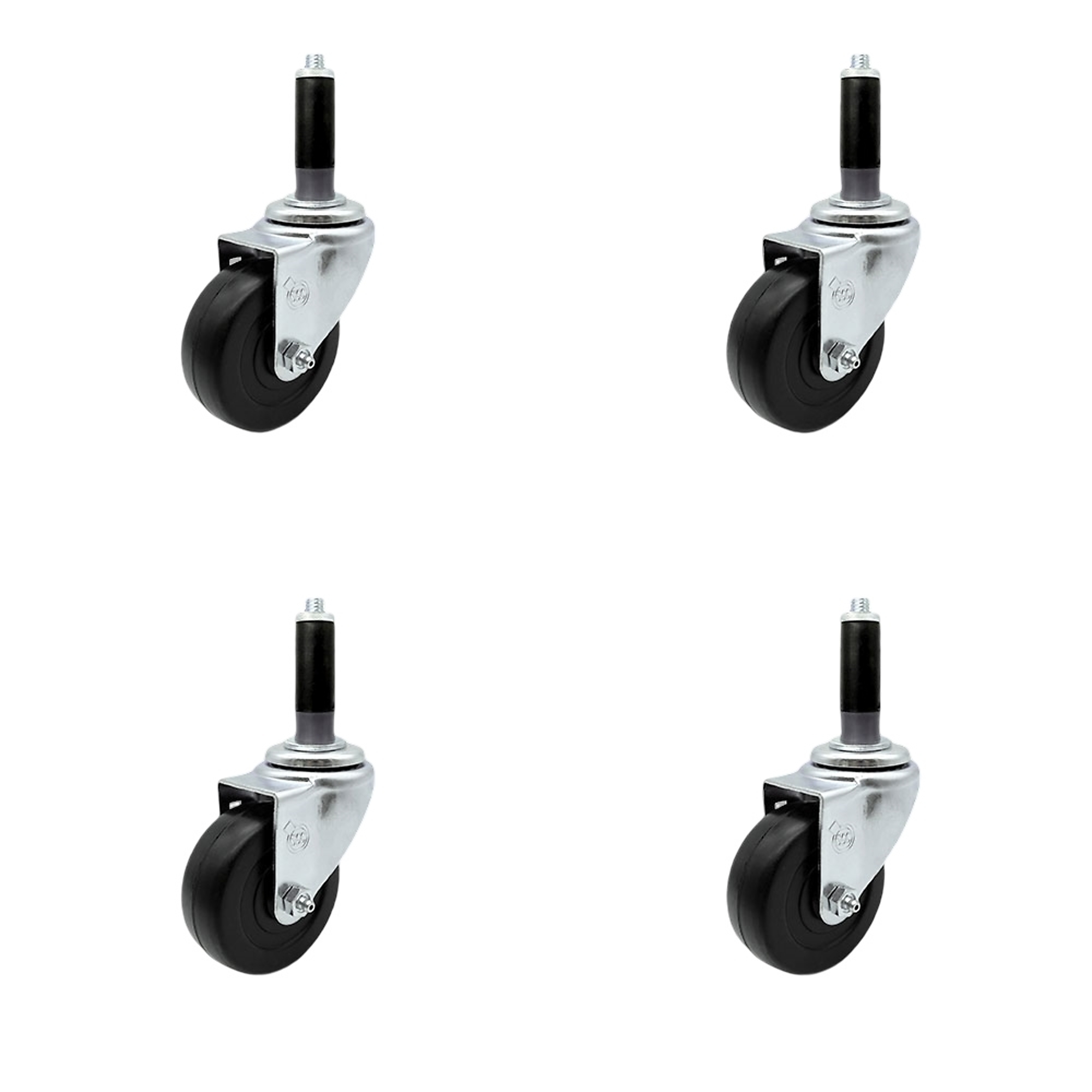 Service Caster, 3 1/2in. x 1 1/4in. Stem Casters, Wheel Diameter 3.5 in, Caster Type Swivel, Package (qty.) 4, Model# SCC-EX20S3514-HRS-MTG41-4