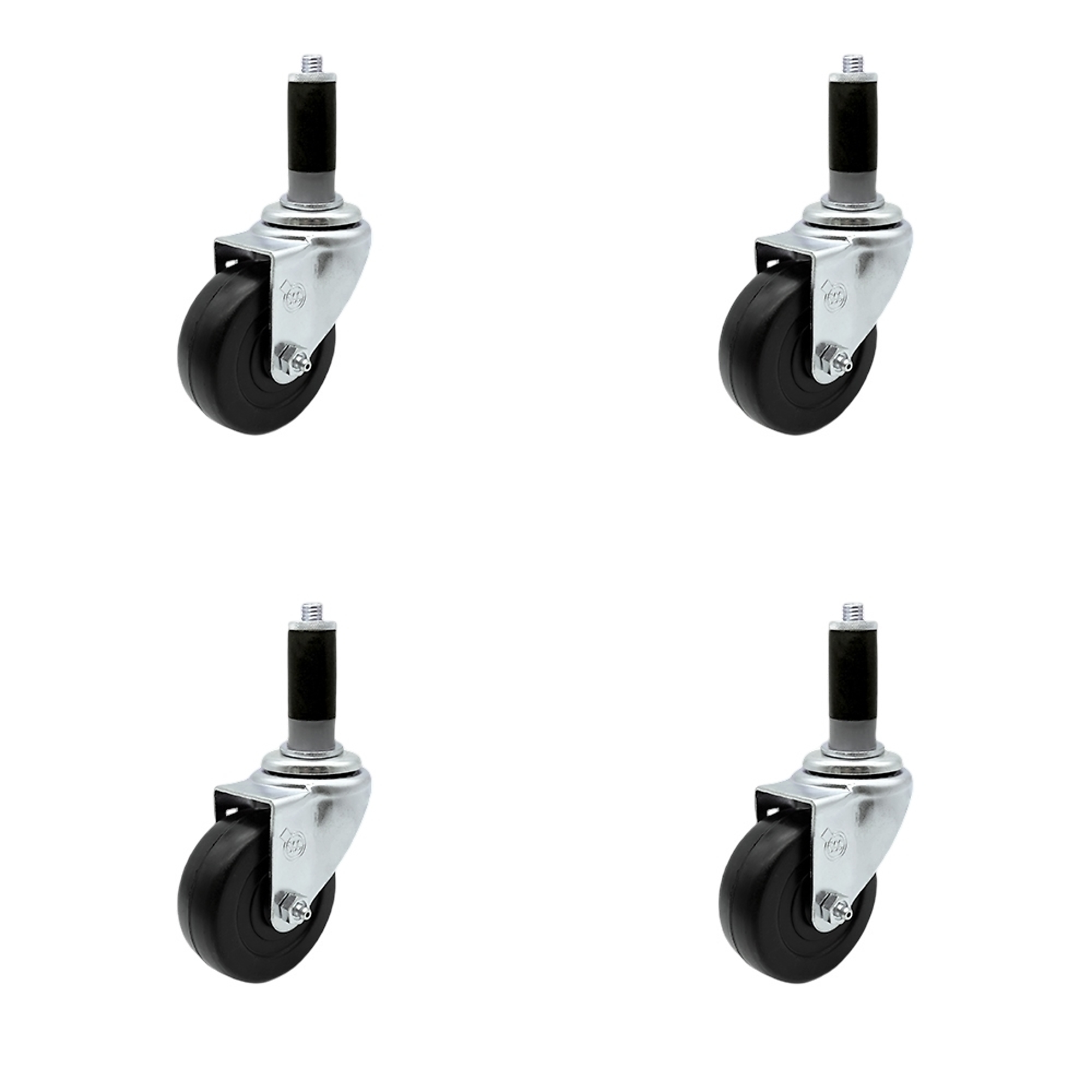 Service Caster, 3 1/2in. x 1 1/4in. Stem Casters, Wheel Diameter 3.5 in, Caster Type Swivel, Package (qty.) 4, Model# SCC-EX20S3514-HRS-MTG42-4
