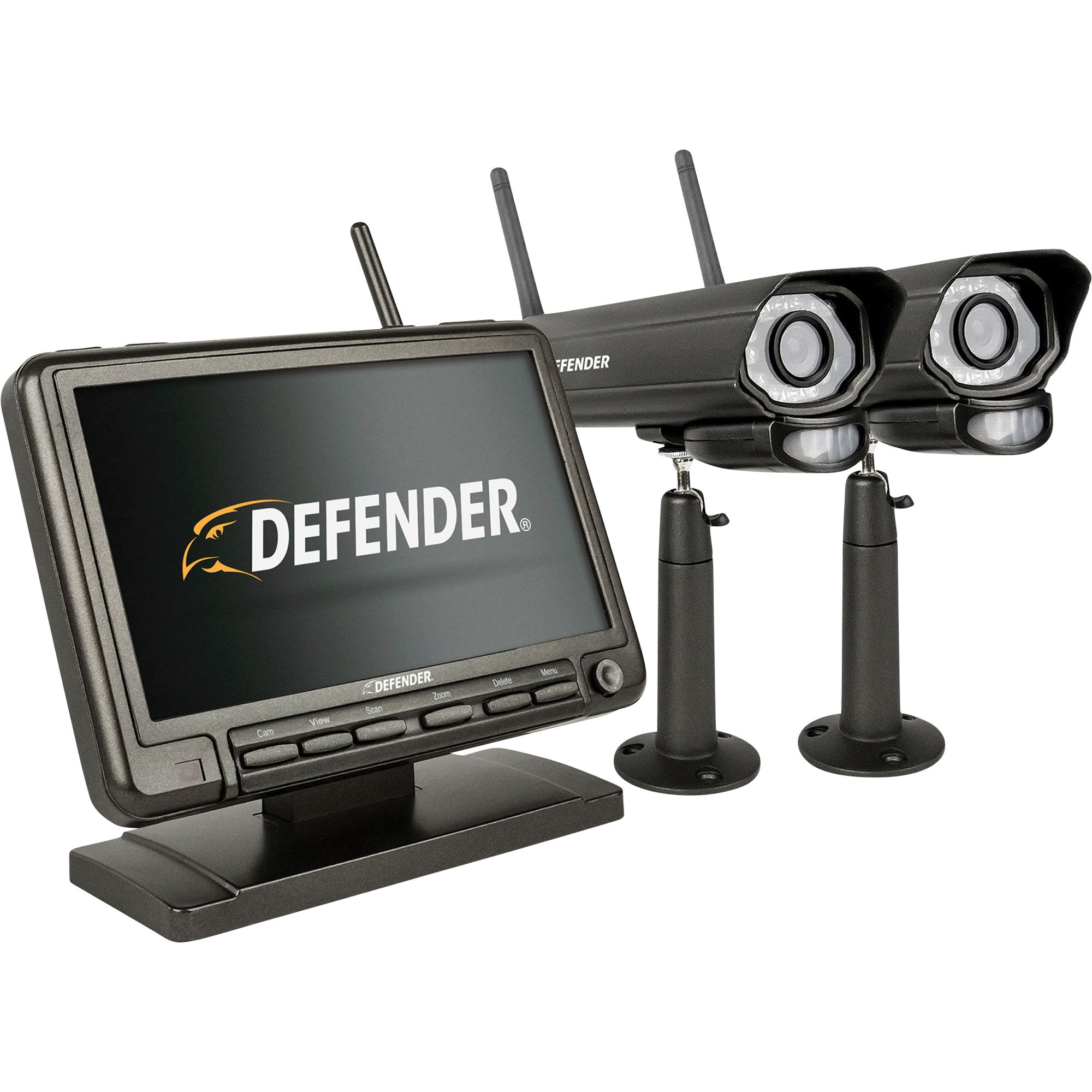 Defender Wireless DVR Security System with Digital Cameras, LCD - Main Image