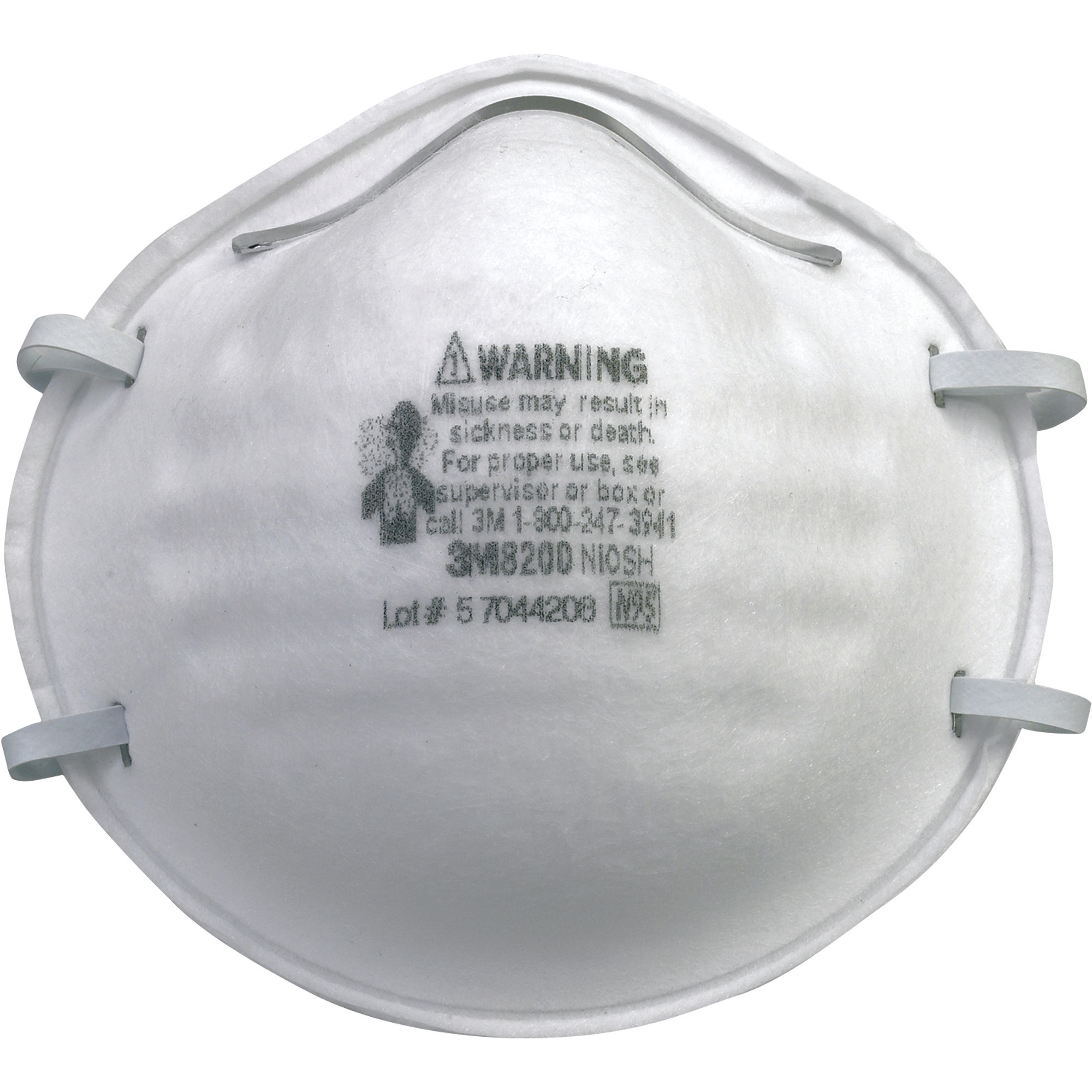 3M Sanding and Fiberglass Respirators, 3-Pk., N95, NIOSH Approved, Model# 8200HA1-A
