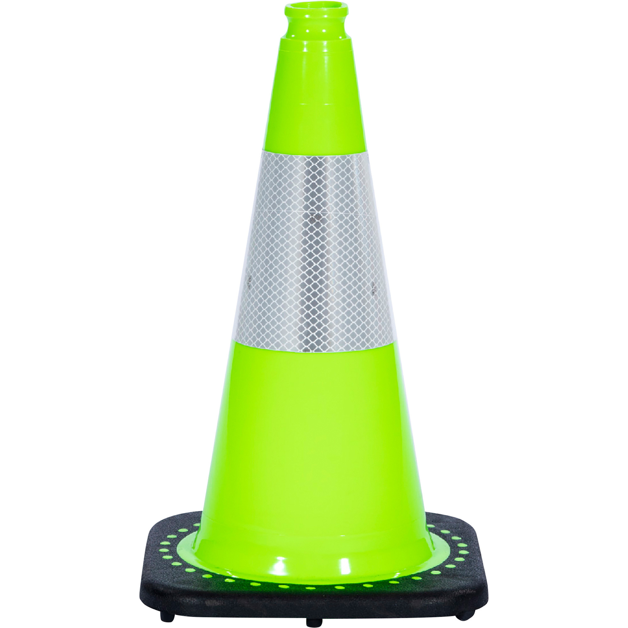 JBC Revolution Series Traffic Cone, Lime, With 3M Reflective Collar, 18in., Model# RS45015C3M6 LIME