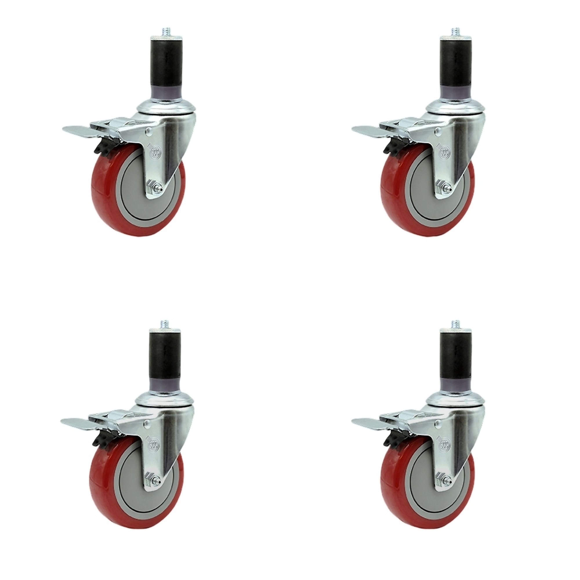 Service Caster, 4in. x 1 1/4in. Stem Casters, Wheel Diameter 4 in ...