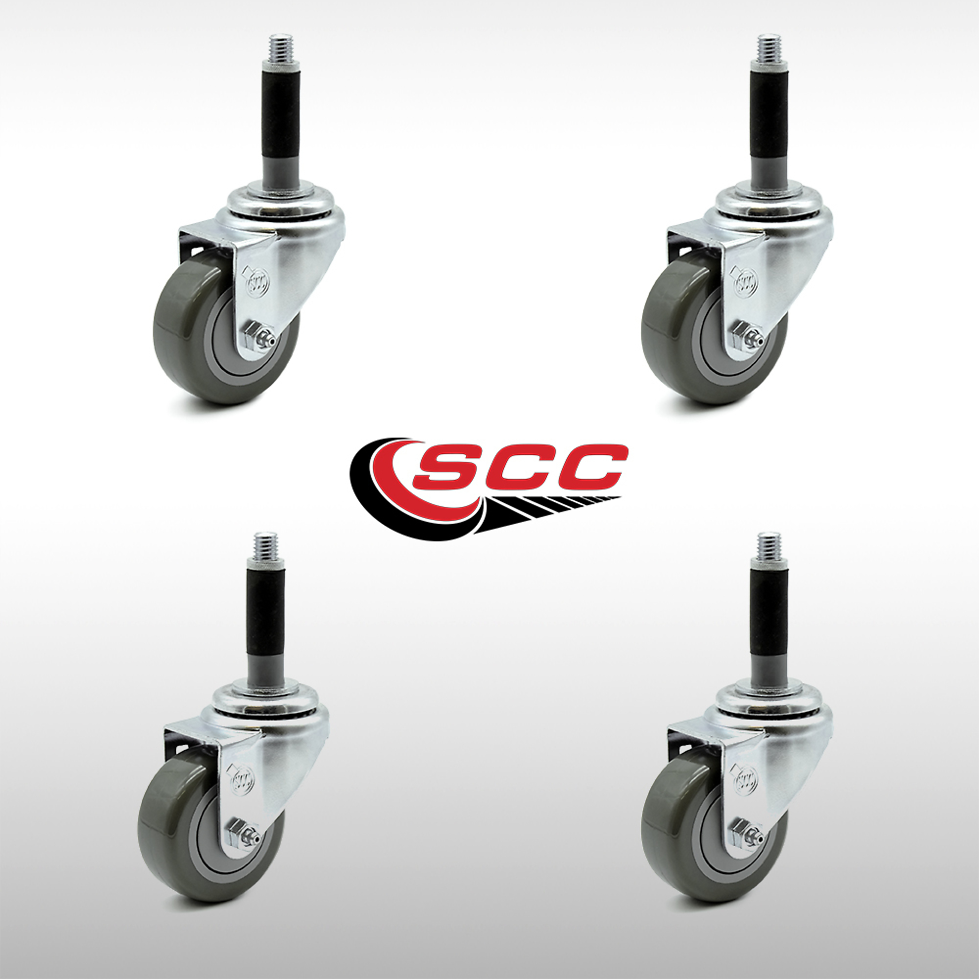 Service Caster, 3 1/2in. x 1 1/4in. Stem Casters, Wheel Diameter 3.5 in ...