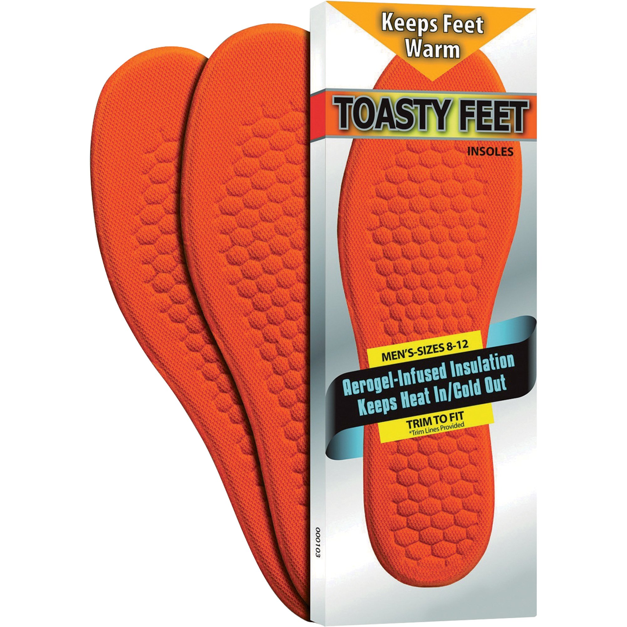 MCR Safety Men's Toasty Feet Insoles For Support, Model# CTFM
