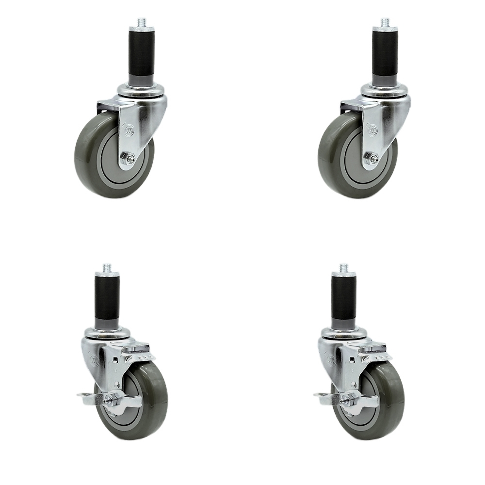Service Caster, 4in. x 1 1/4in. Stem Casters, Wheel Diameter 4 in ...