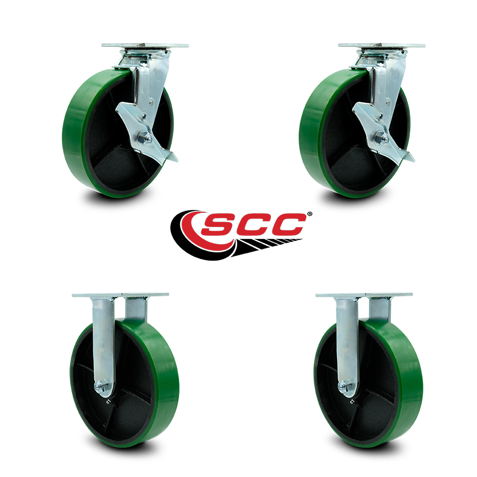 Service Caster, 8in. x 2in. Plate Casters, Wheel Diameter 8 in, Caster ...