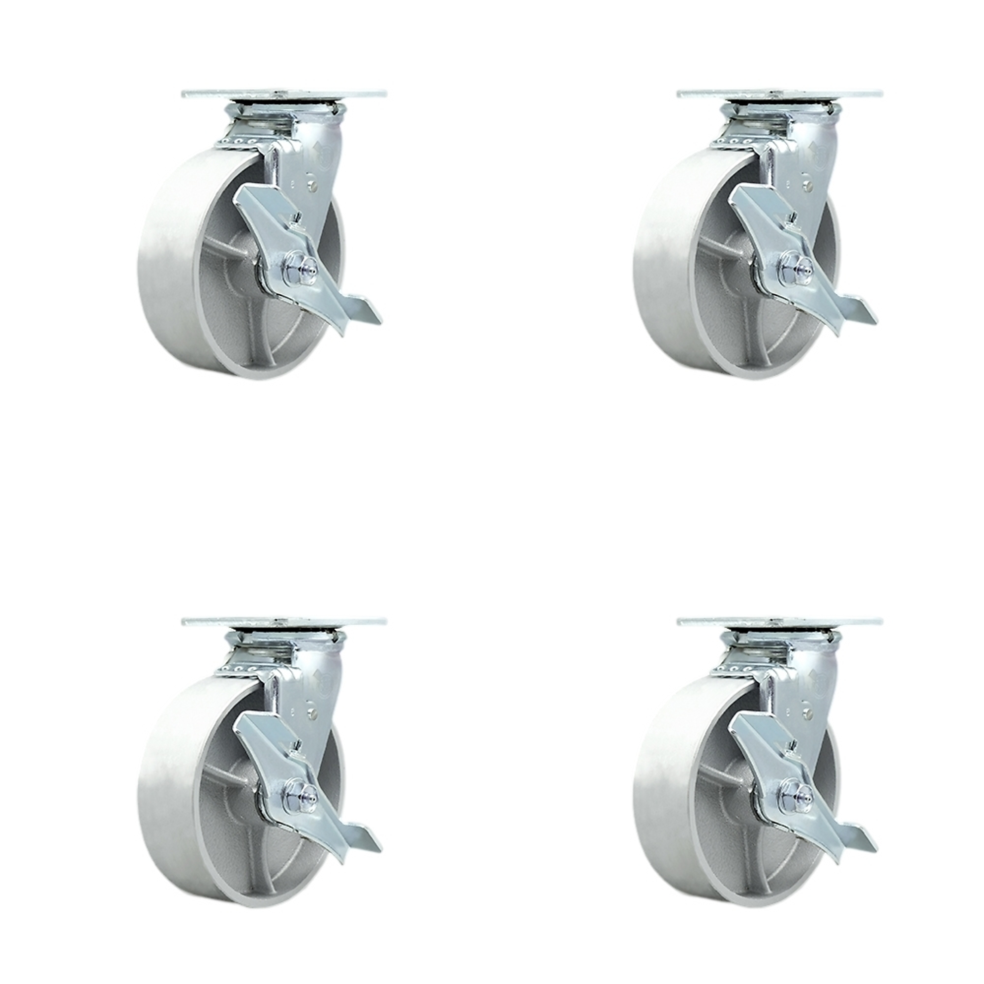 Service Caster, 6in. x 2in. Plate Casters, Wheel Diameter 6 in, Caster Type Swivel, Package (qty.) 4, Model# SCC-30CS620-SSR-TLB-4