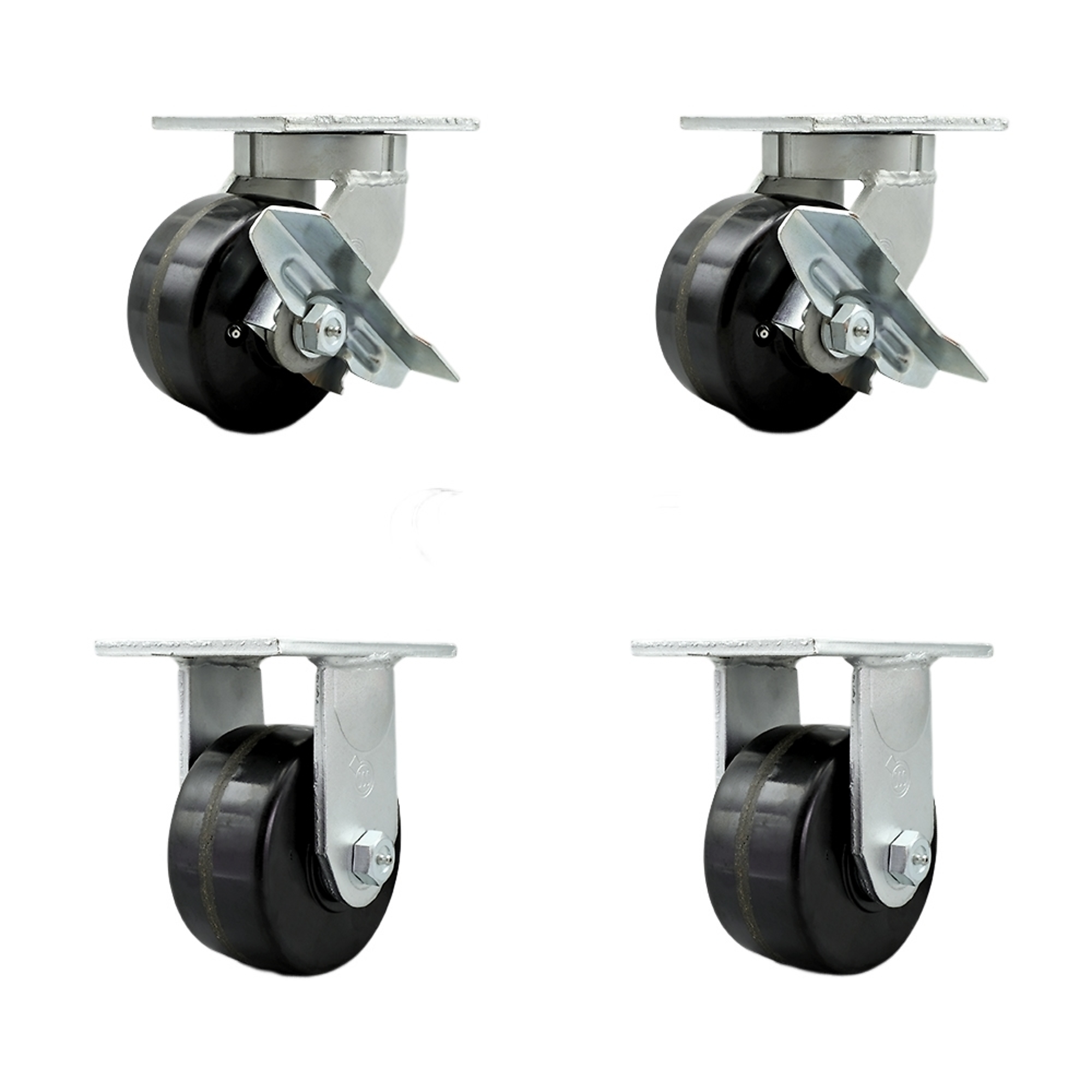 Service Caster, 6in. x 3in. Plate Casters, Wheel Diameter 6 in, Caster ...