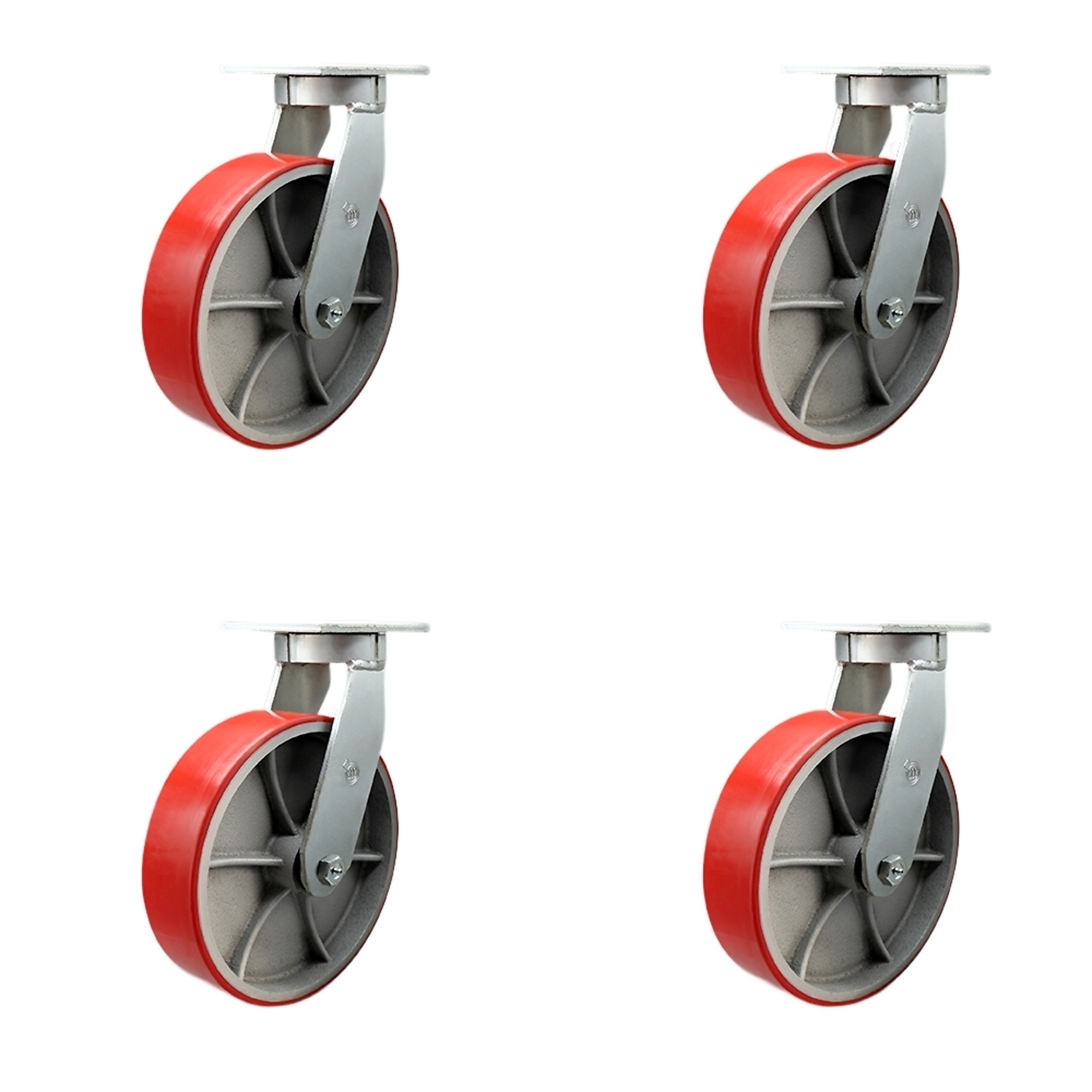 Service Caster, 10in. x 3in. Plate Casters, Wheel Diameter 10 in, Caster Type Swivel, Package (qty.) 4, Model# SCC-KP92S1030-PUR-RS-4