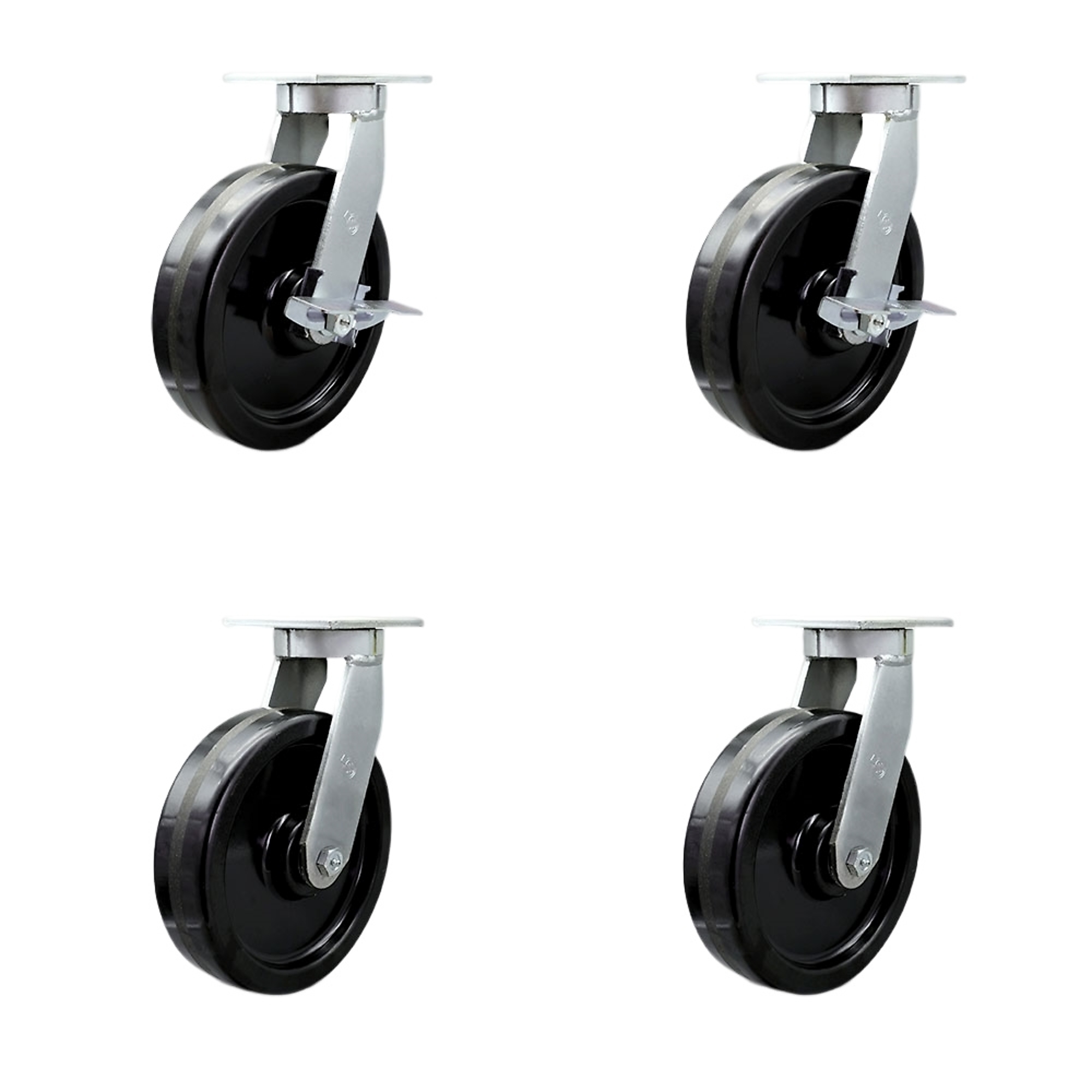 Service Caster, 10in. x 3in. Plate Casters, Wheel Diameter 10 in ...