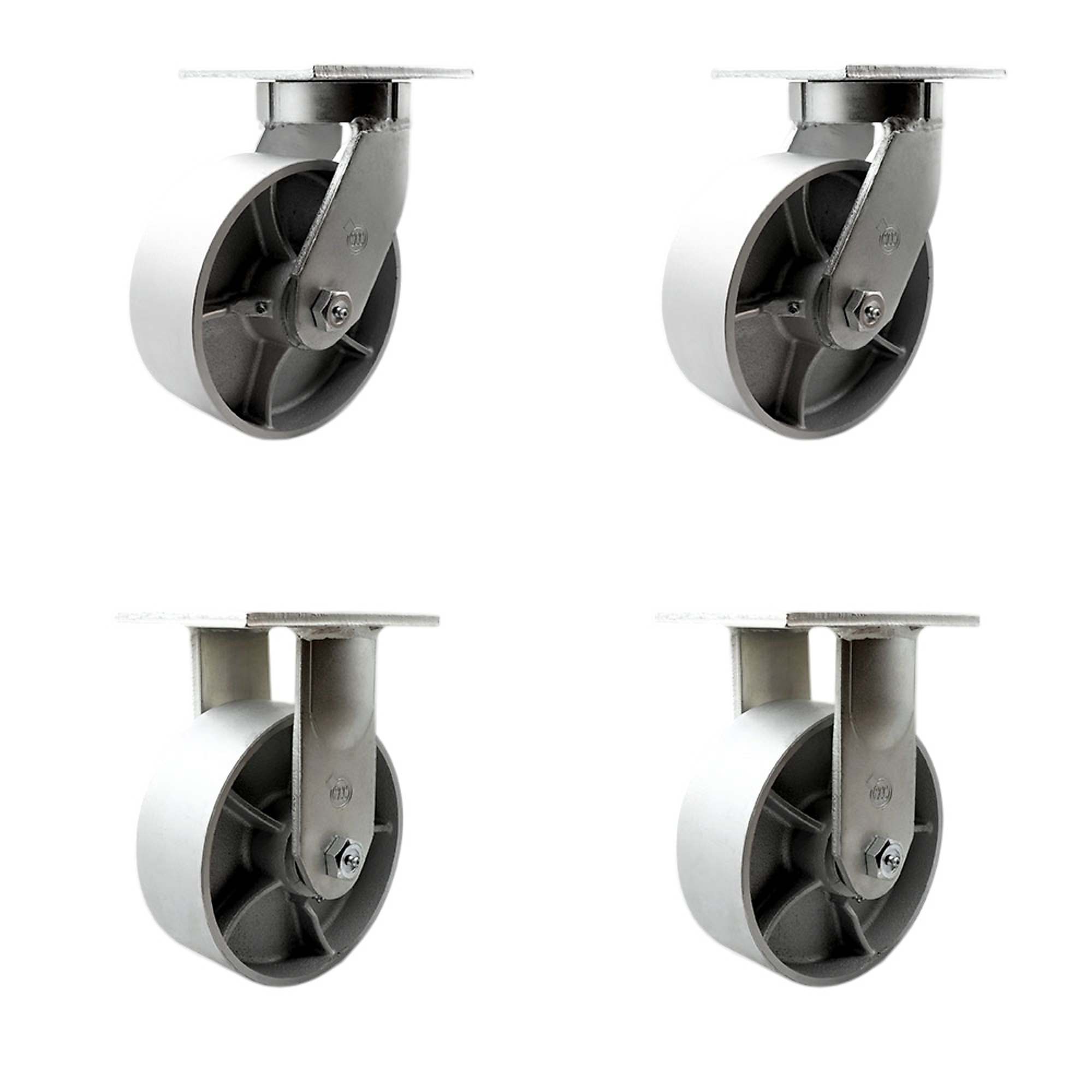 Service Caster, 8in. x 3in. Plate Casters, Wheel Diameter 8 in, Caster Type Swivel, Package (qty.) 4, Model# SCC-KP92S830-SSR-2-R-2